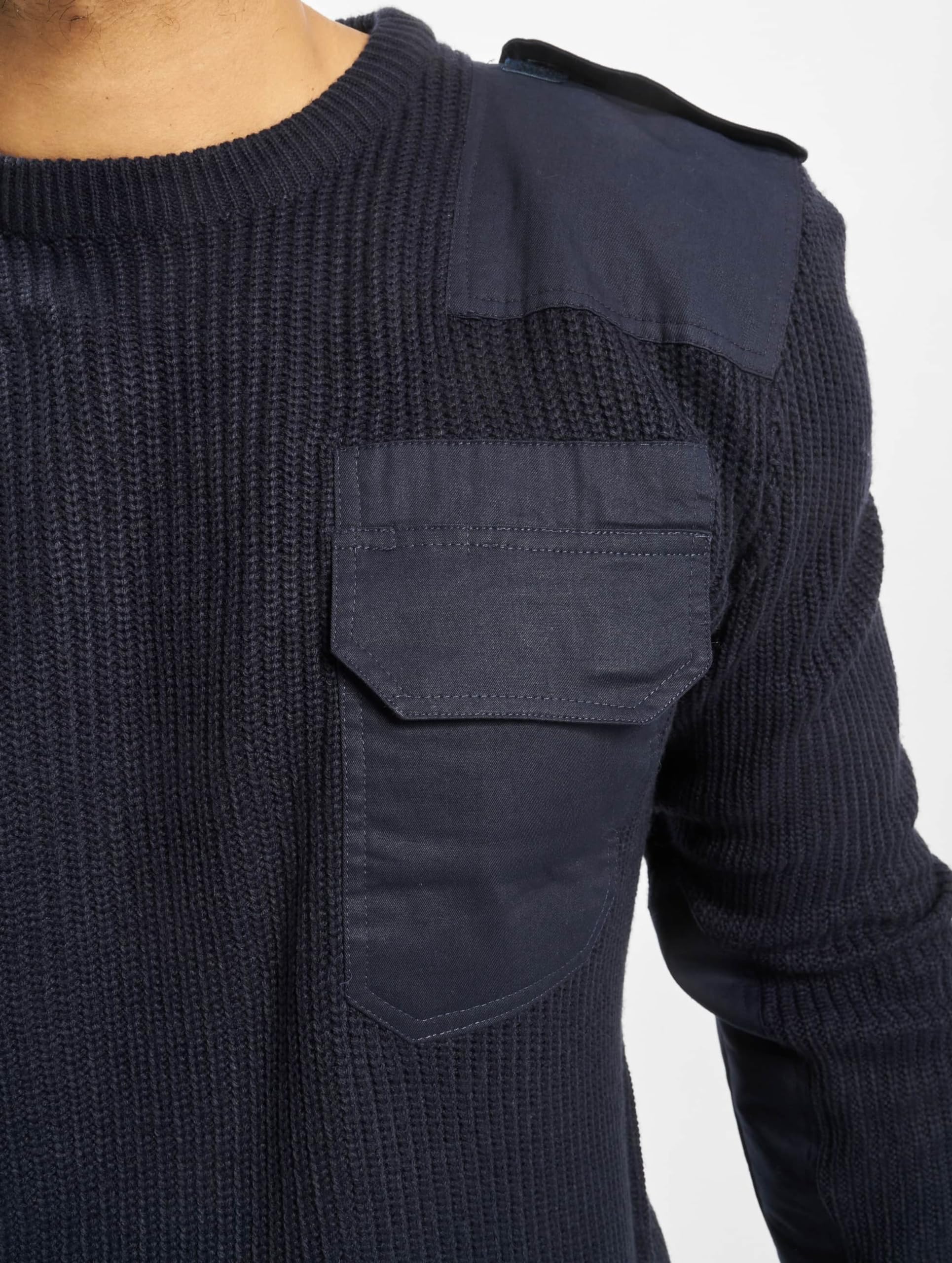 Brandit BW Pullover Hombre Jersey de Punto Aceituna Regular