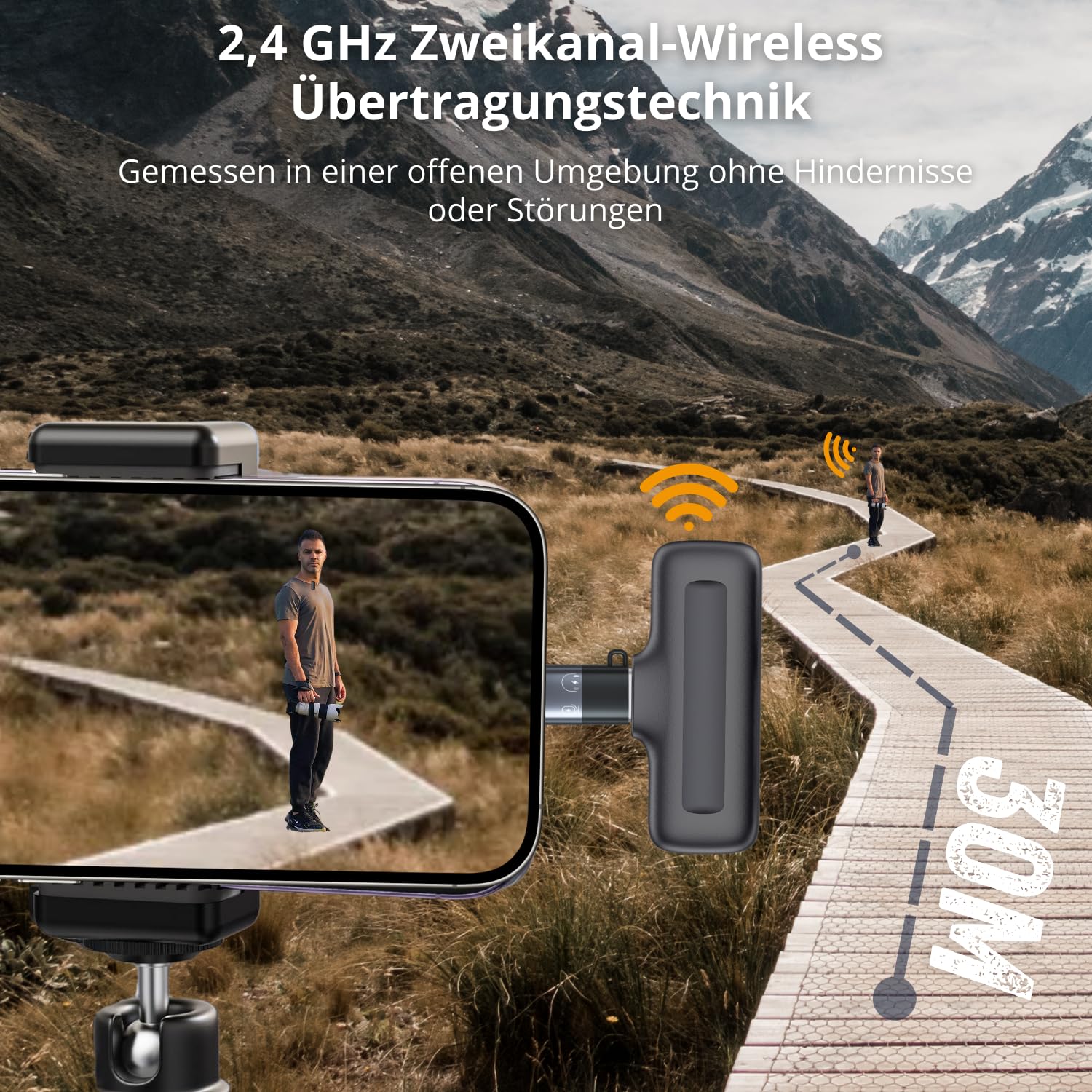 Mini Mikrofon Handy Kabellos Mic mit Ladekoffer Wireless Lavalier Ansteckmikrofon für Podcast TikTok Vlog YouTube Video Aufnahme USB C Plug and Play Mikrofon Smartphone iPhone