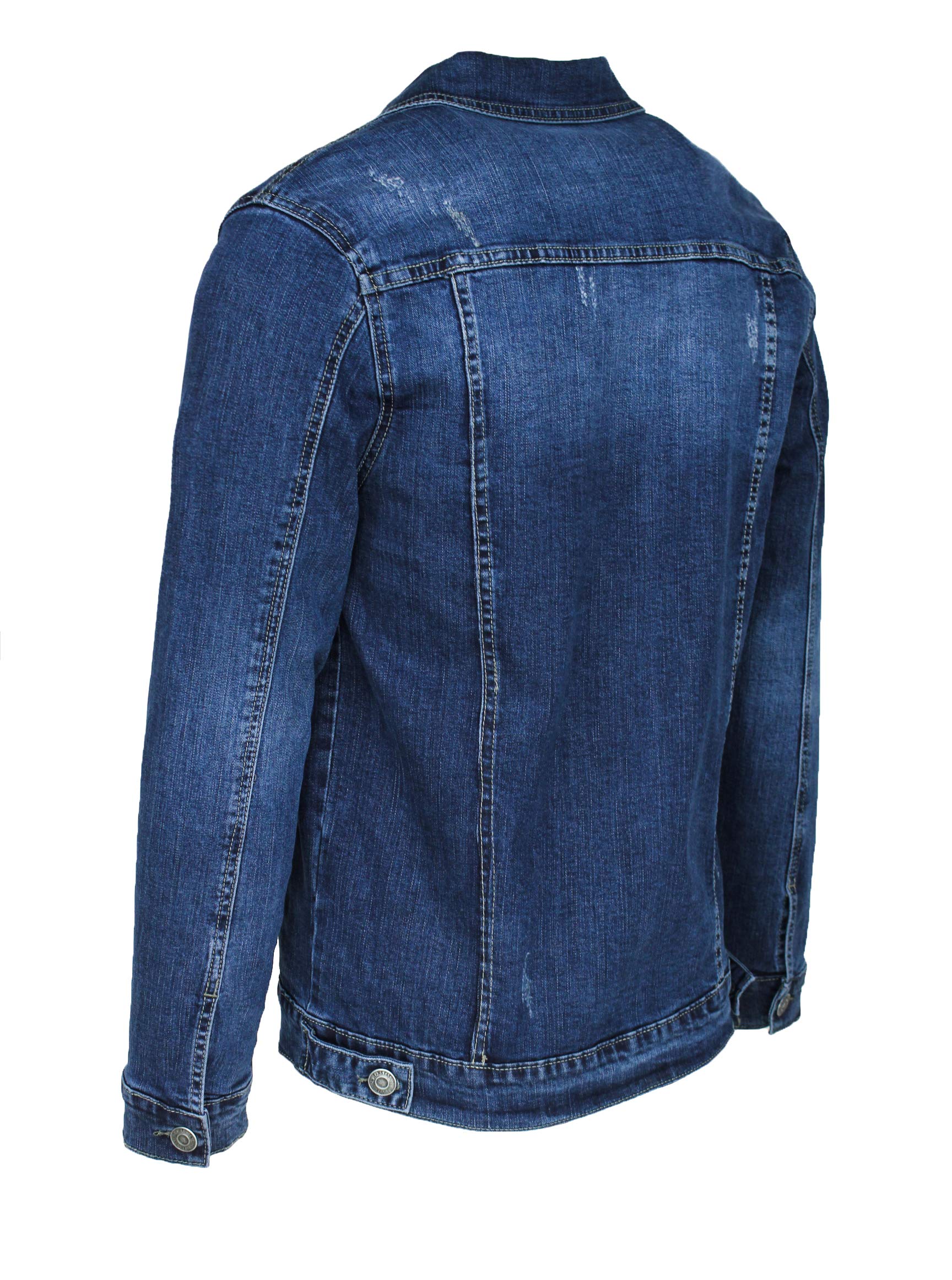 Evoga Giubbotto di jeans uomo casual denim giacca giubbino moto slim fit Jacket