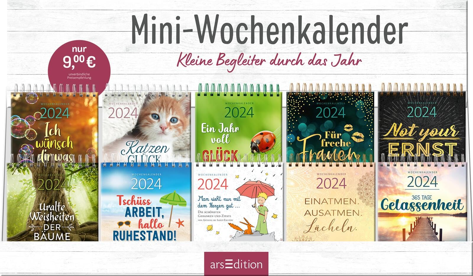 Display Mini-Wochenkalender 2024: Mit 10 x 5 Ex. | Kleine Tischkalender voller Inspirationen für jeden Tag