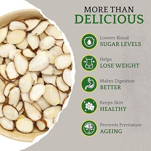 Miniatura 5 de Sunbest Natural - Almendras en rodajas, almendras crudas, kosher y veganas, almendras frescas y sin sal, almendras sin OMG a granel, adecuadas como