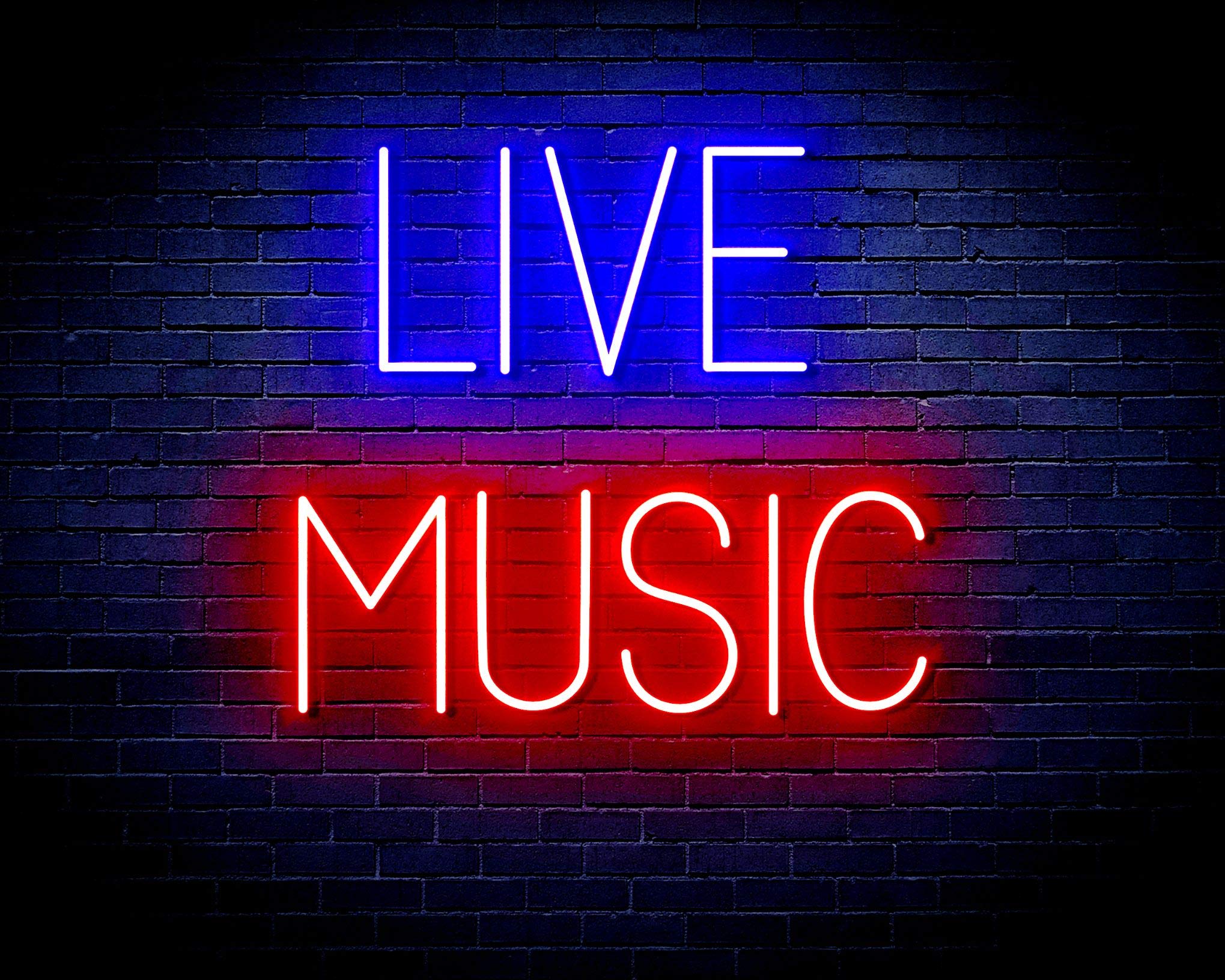 Live Music Bar Flex Silicone LED Neon Sign Red & Blue st16s33-fnu0071-rb