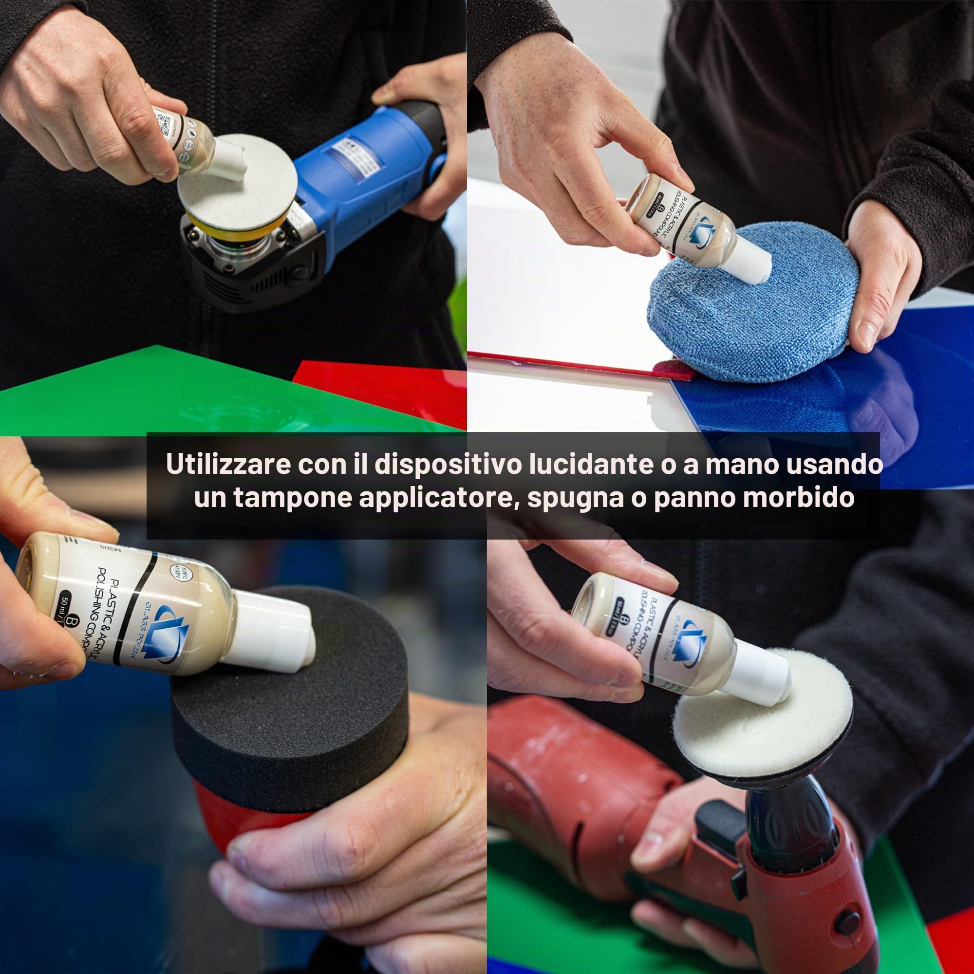 Glass Polish 14017 Pasta lucidante per superfici in plastica e acrilico, finitura micro lucida - 50 ml