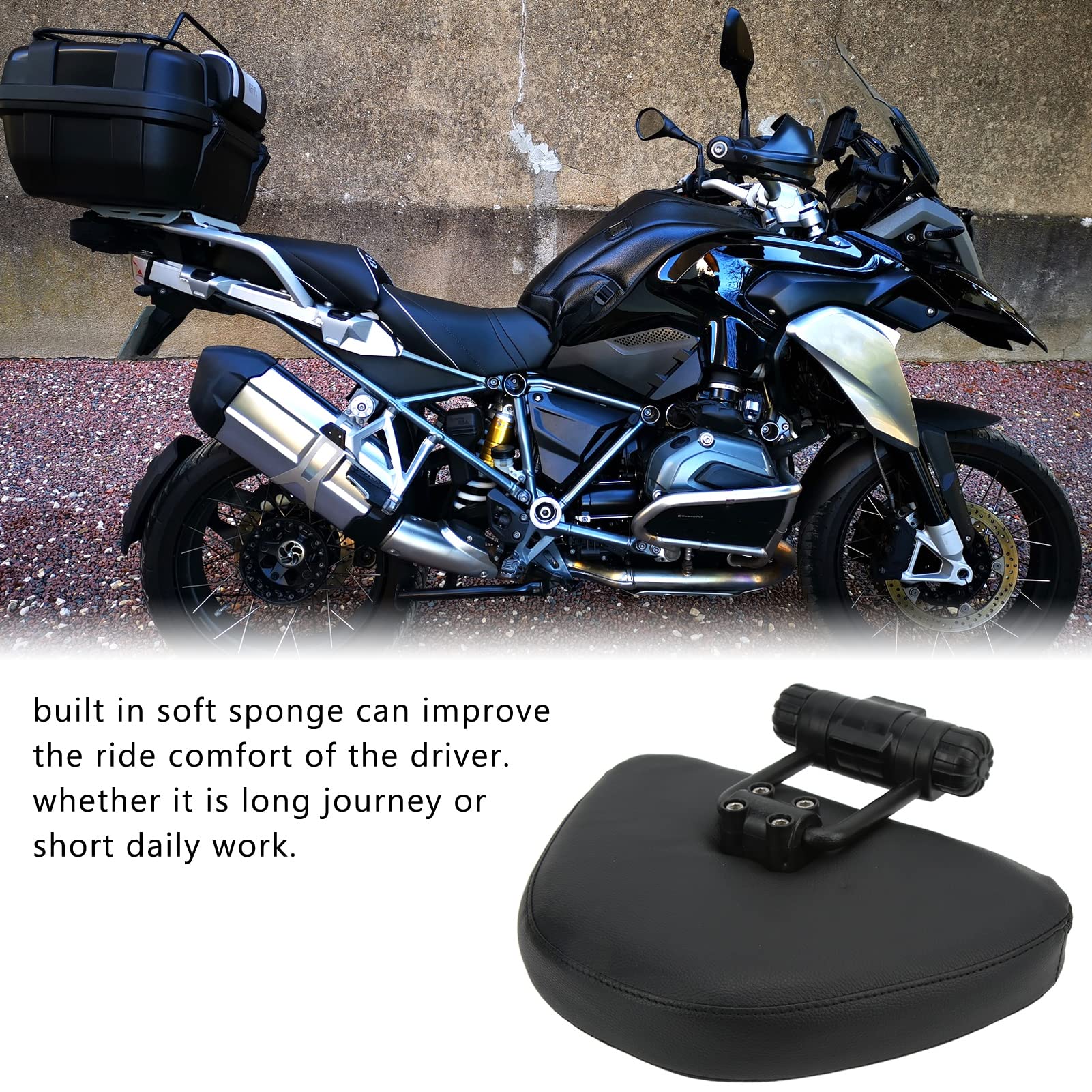 Oparcie Kierowcy Oparcie Oparcie Kierowcy Oparcie Akcesoria Motocyklowe Zamiennik dla R1200GS LC Adventure Poduszka Oparcia Kierowcy Motocykla Zastępuje R1200GS LC Ad