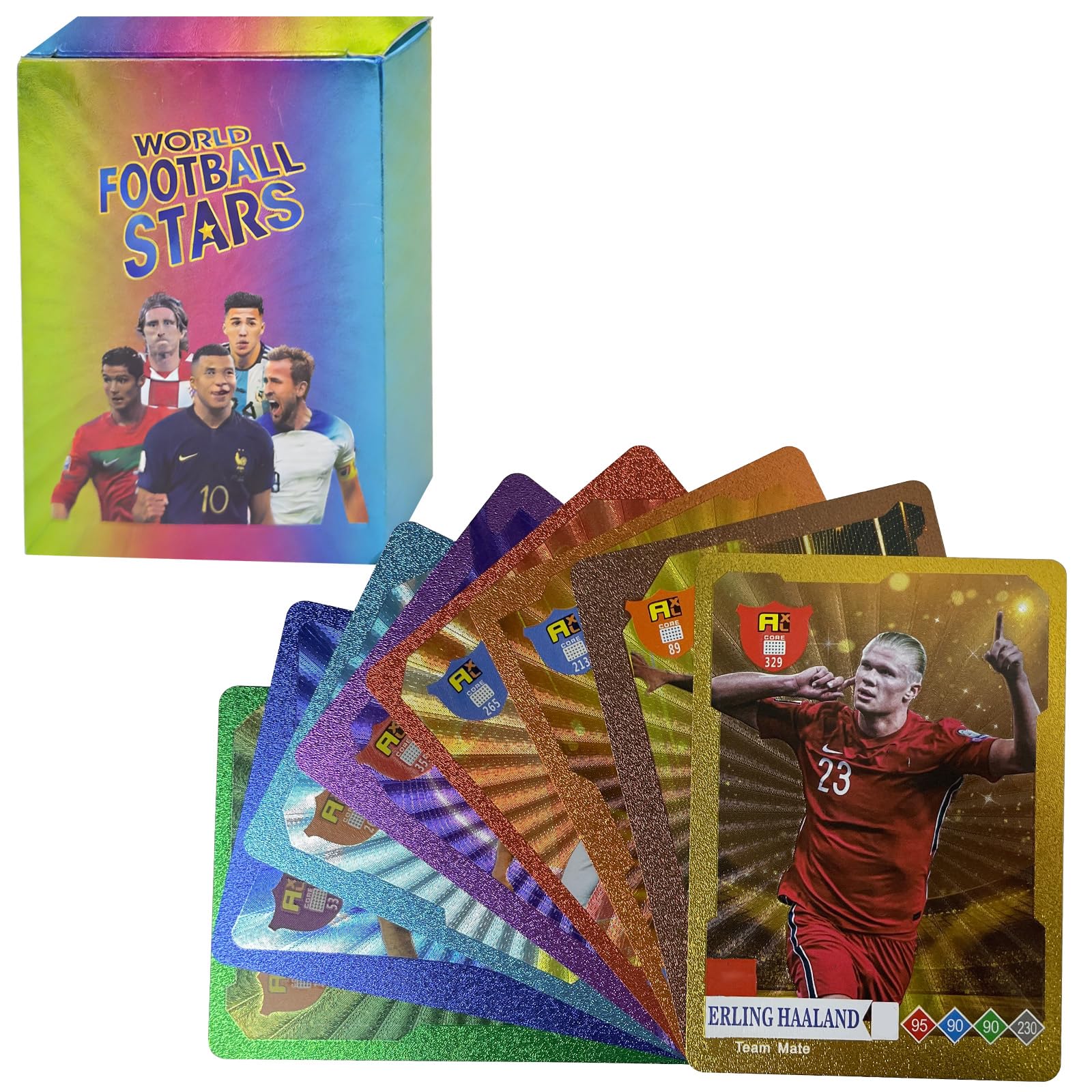 PfirstDa 55 PCS Cartes de Football, Football Cartes à Collectionner Or pour Fans Adolescents et Adultes - 2