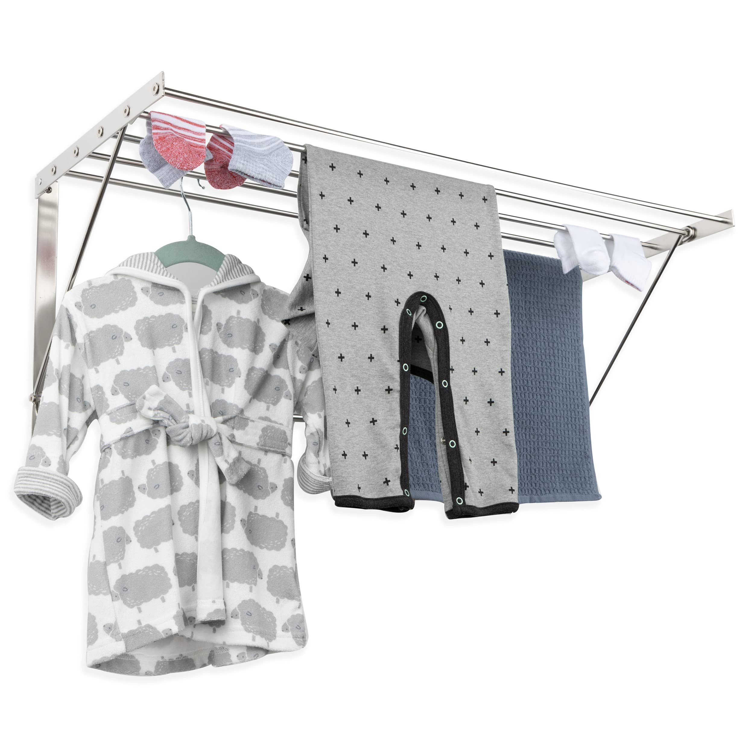 Brightmaison Wall Mount Clothes Drying Rack & Laundry Room Organizer