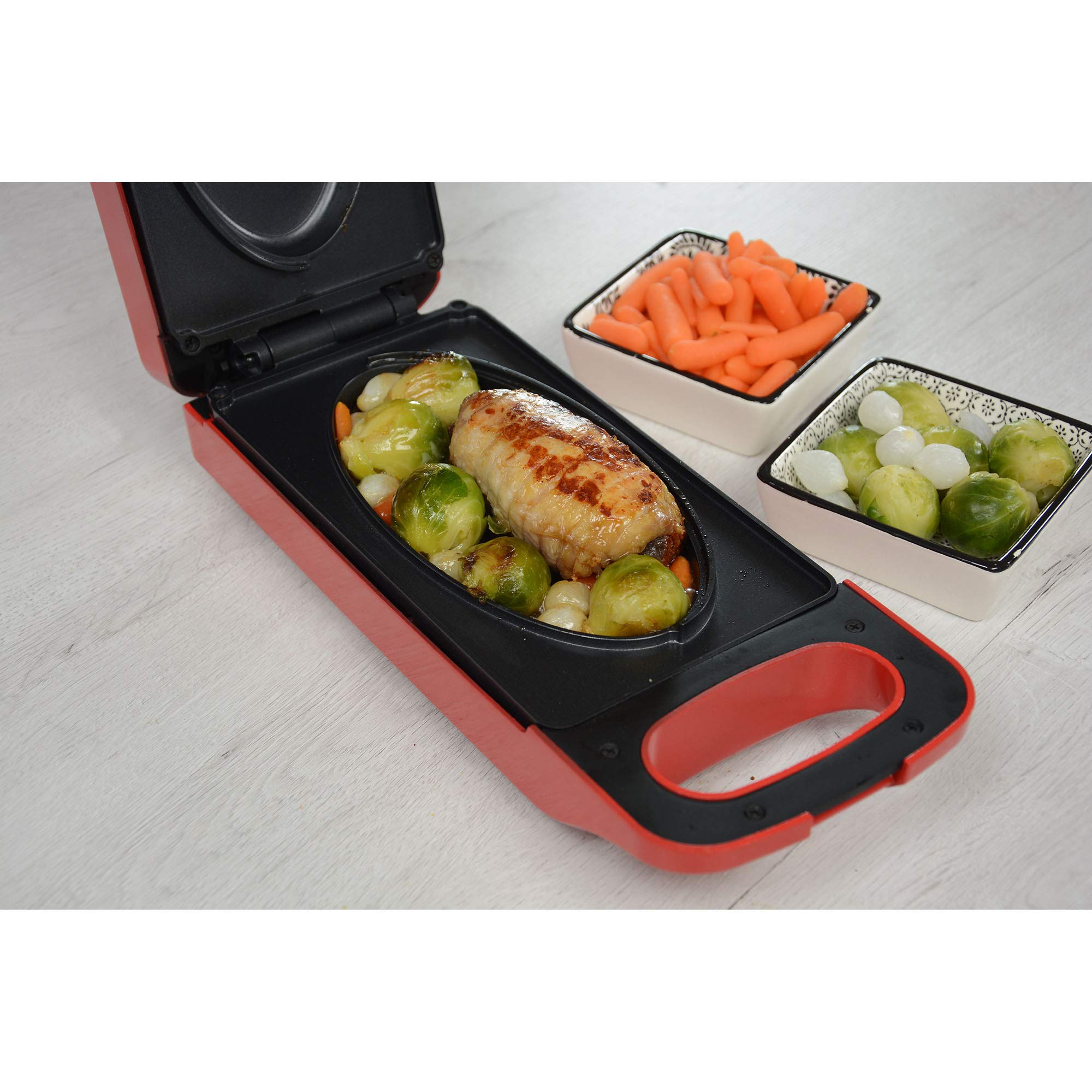 Grill kontaktowy Express Cooker, 800 W, powierzchnia nieprzywierająca, górna grzałka dolna, 3 w 1 – opiekanie, pieczenie, grillowanie