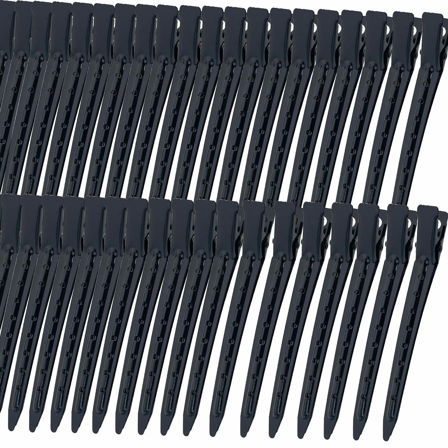 Photo 1 of 40 PCS 3.5 Inch Black Duck Billed Clips,Metal Alligator Curl Hair Clips with Holes for Styling, Coloring, Thick Hair Rollers, Salon Use,Alligator Clips for Women for Thick Hair & Thin Hair,Black
