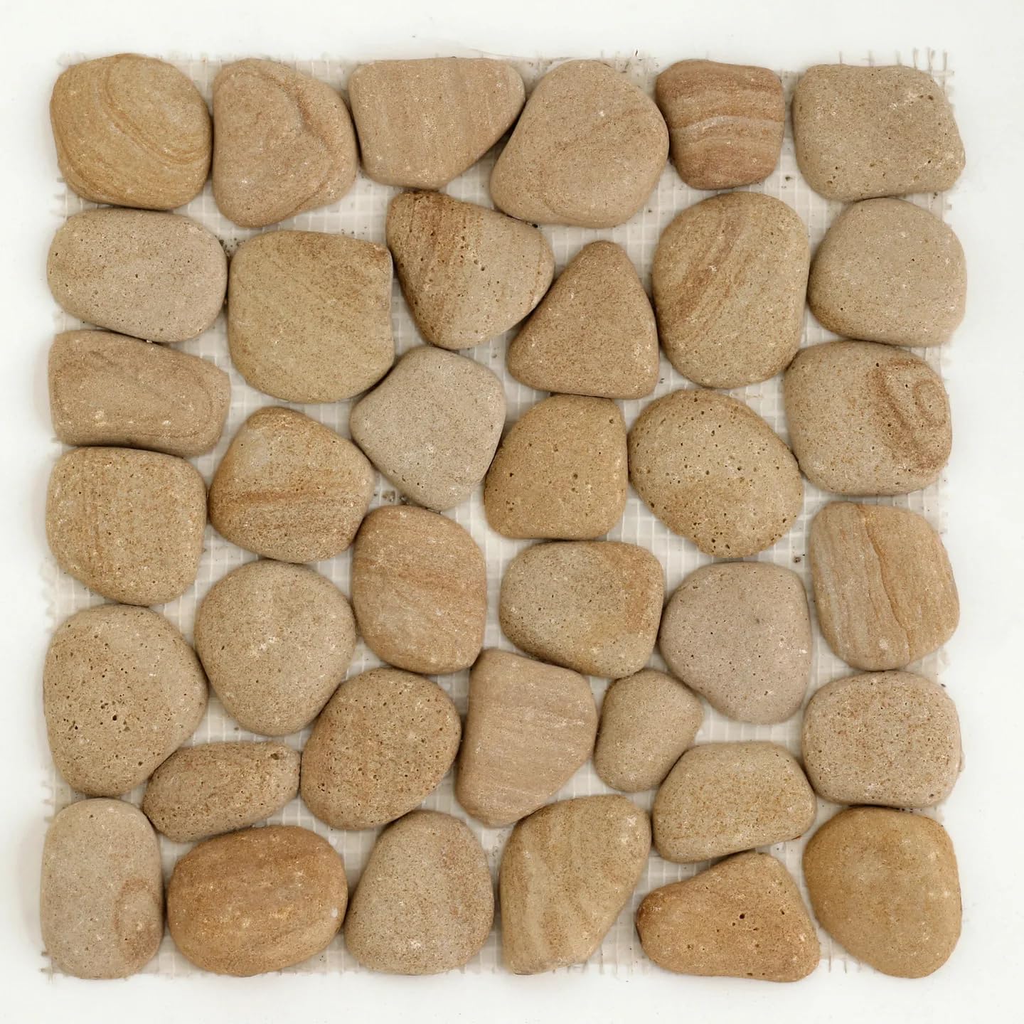 Stonestories Golden Teak Pebble Sandstone Mosaic Tile for Wall Cladding and Flooring � 30 cm x 30 cm Tile-image-21