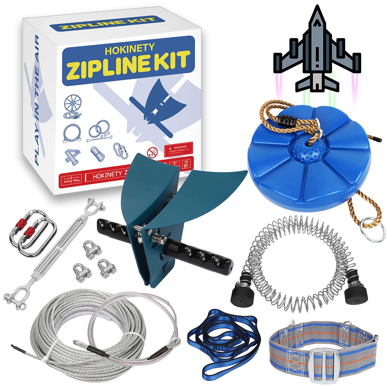 Zip line Kits for Backyard 120FT Zip Lines for Kids and Adult Up to