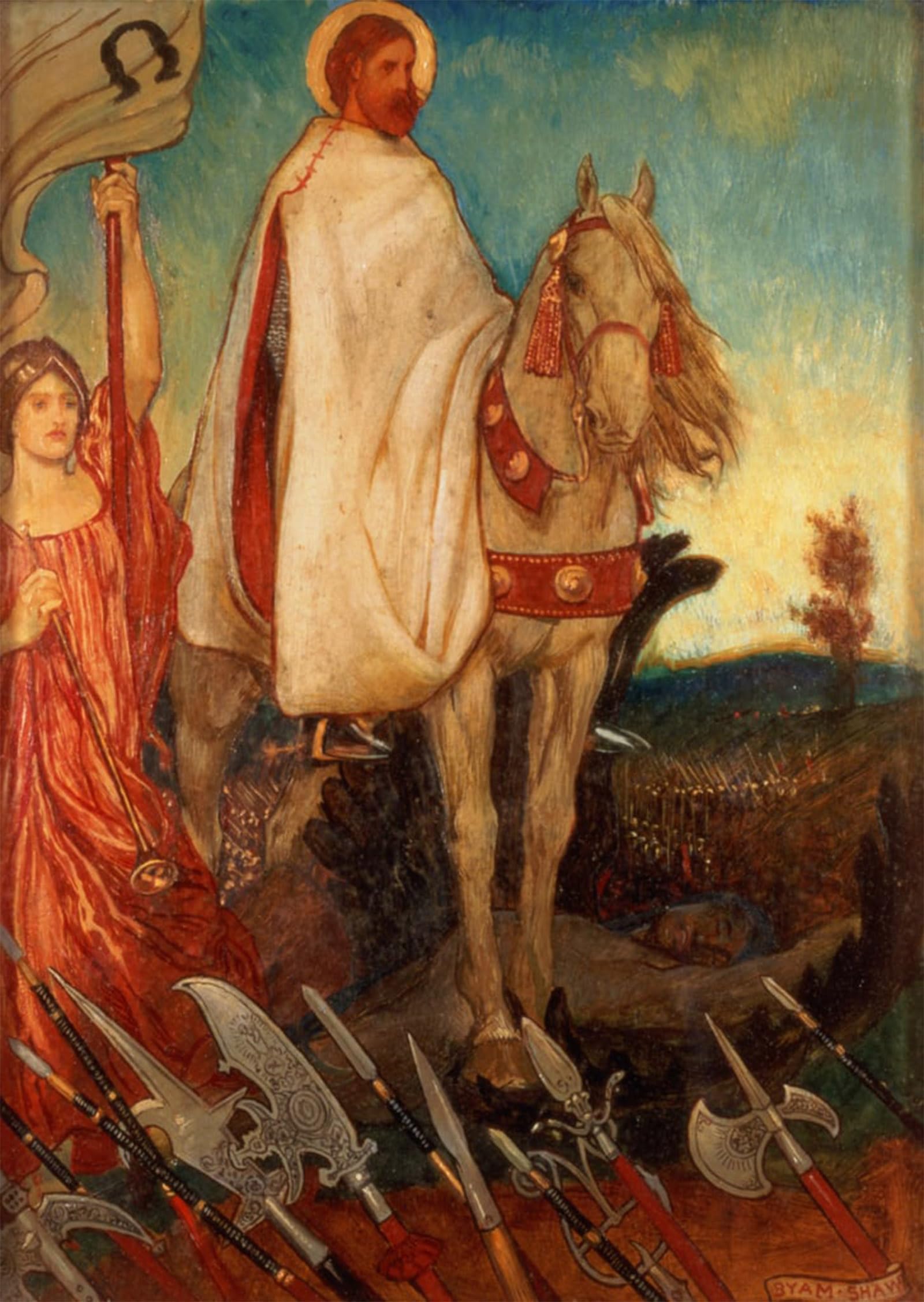 SERENDIPITP Abstract Painting Mural Print Picture Wall Decor Painting Road to Calvary by Byam Liston Shaw Vintage Wall Artwork for Home Decor 60x90cm