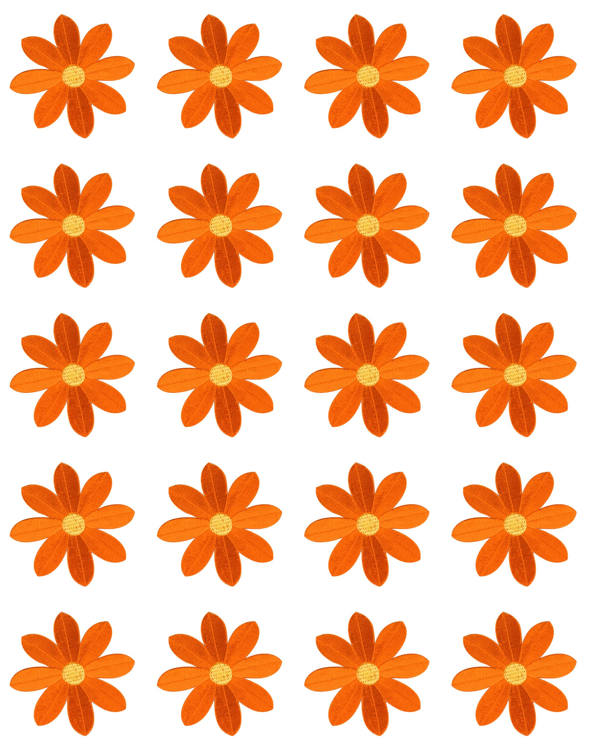 20 Pieces 2.7inch Large Daisy Iron on Patch Embroidered Floral Appliques for Garment Curtain Pillow Blanket Trim Shoes Jeans Clothing Embellishments (