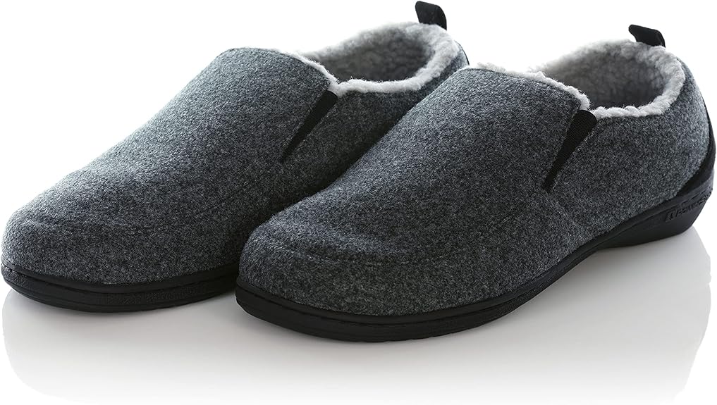 PowerStep Archwear Mens's Orthotic Slippers, Arch Support Slippers, Plantar Fasciitis Relief, Neutral Arch, Shock Absorbing Sole, Lightweight, Orthotic House Shoes, Non Slip Tread (Brown & Charcol Grey)