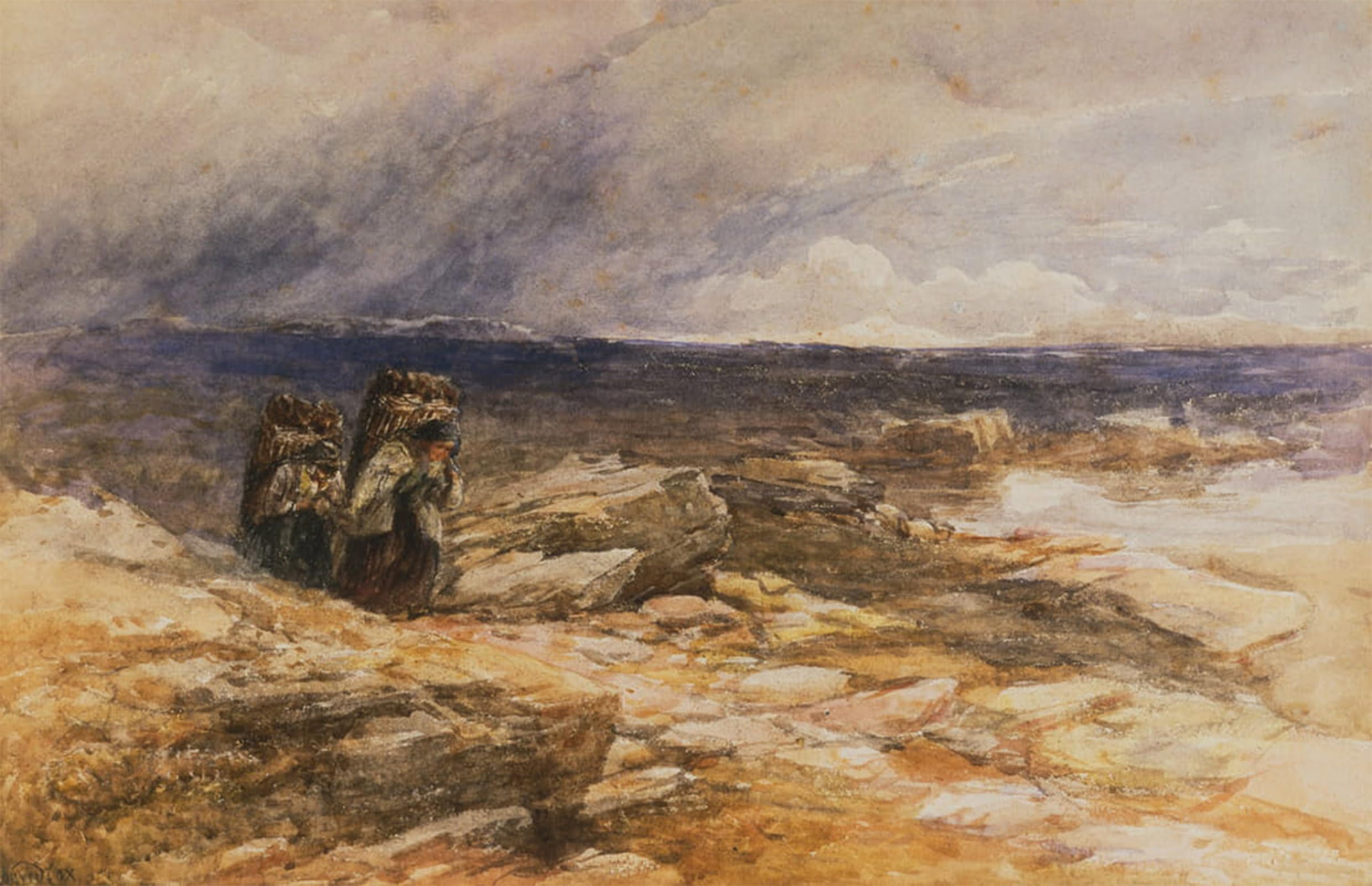 SERENDIPITP Vintage Wall Art Canvas Nordic Poster Canvas Print Picture the Peat Gatherers Near Bettws y coed North Wales by David Cox Wall Art Poster for Home Decor 60x90cm