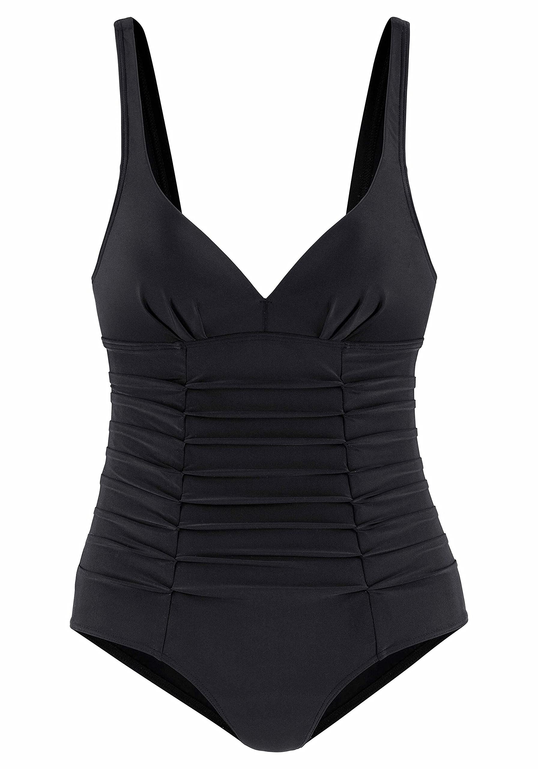 LASCANA Badeanzug – Damen, Schwarz, Größe 48, Cup D