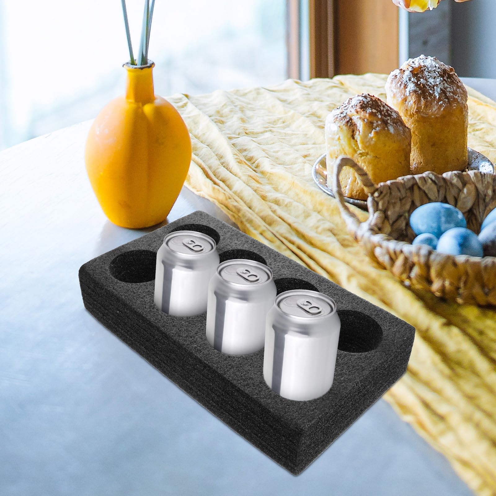 ABOOFAN Plateaux Porte-gobelets Noirs pour 8 Tasses, Support Pratique en Plastique 3 Pièces pour Boissons Chaudes ou Froides en Boutique Café ou Salon de Dessert Réutilisable