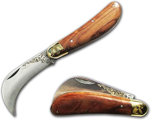 Miniatura 5 de Glittering Bazaar Cuchillo plegable de 7 pulgadas, poda de malezas, setas, injertos en ciernes, cuchillos de viñedos para jardineros o campistas,