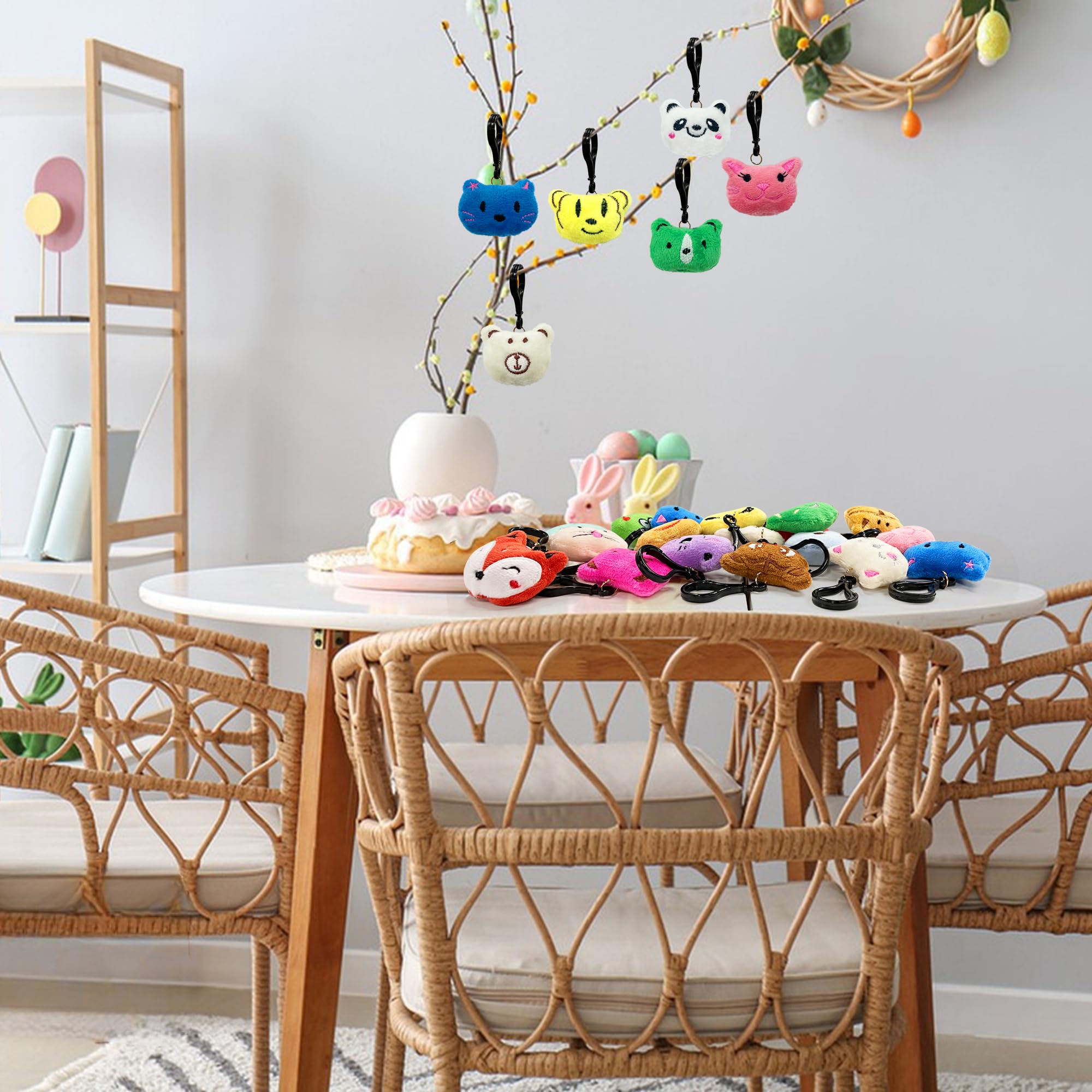 XIPEGPA 36 PCS Mini Plush Animals Toys Small Stuffed Animal Keychains for Goodie Bags Party Favors Classroom Prizes and Easter Basket Stuffers - Image 3