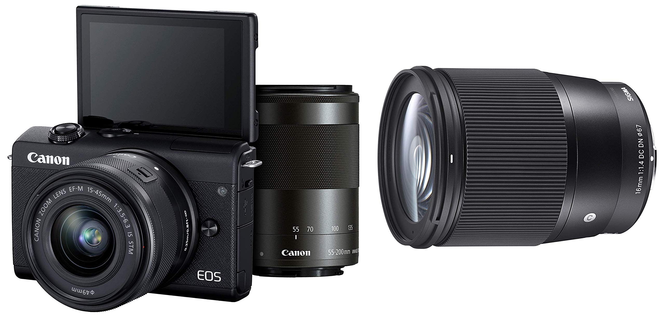 canon M3 Canon EF-M55-200mm、15-45mm Canon EOS M200 Mirrorless Camera, EF-M15-45mm f/3.5-6.3 is STM and