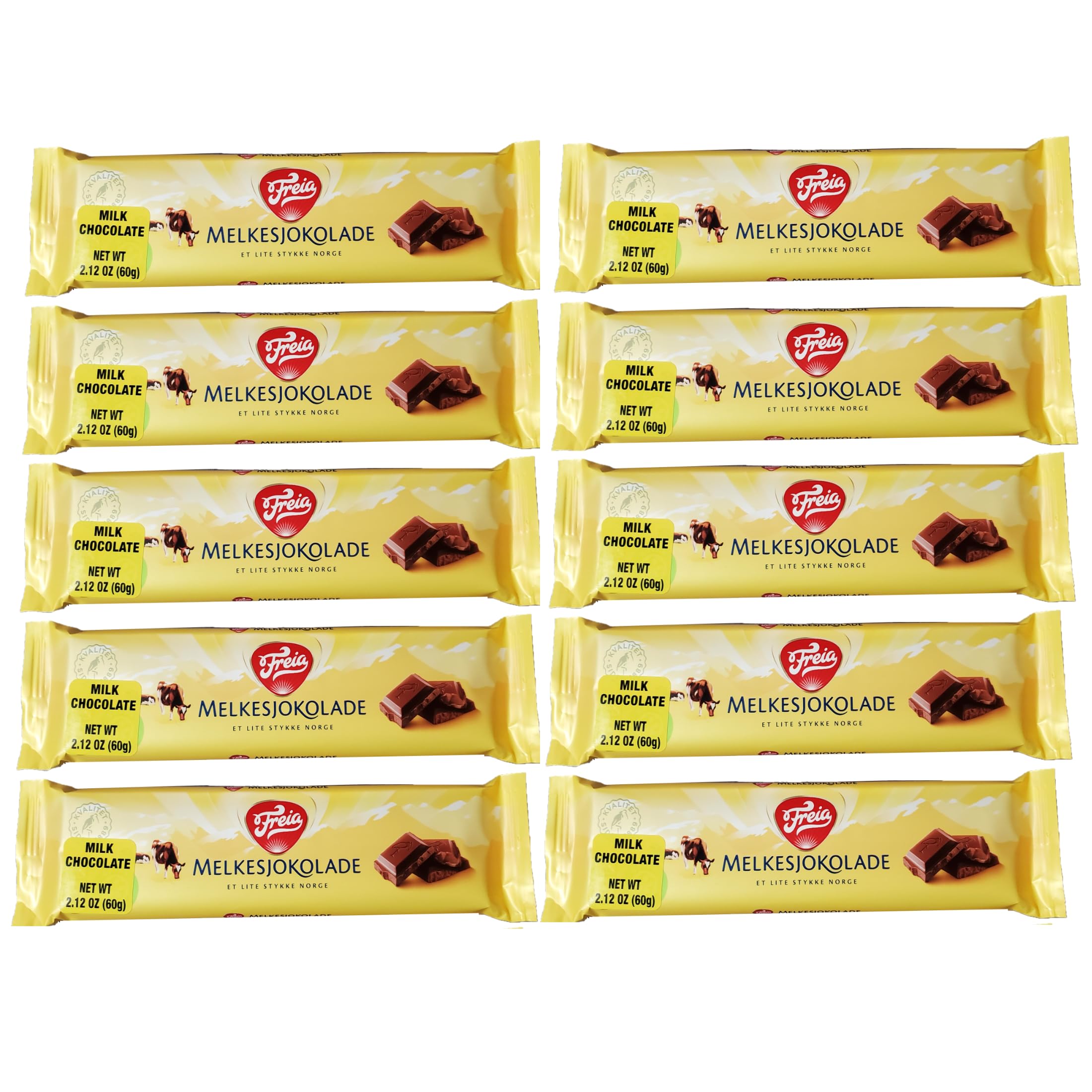 Freia Chocolate Small Size Bars 60g 10-Pack