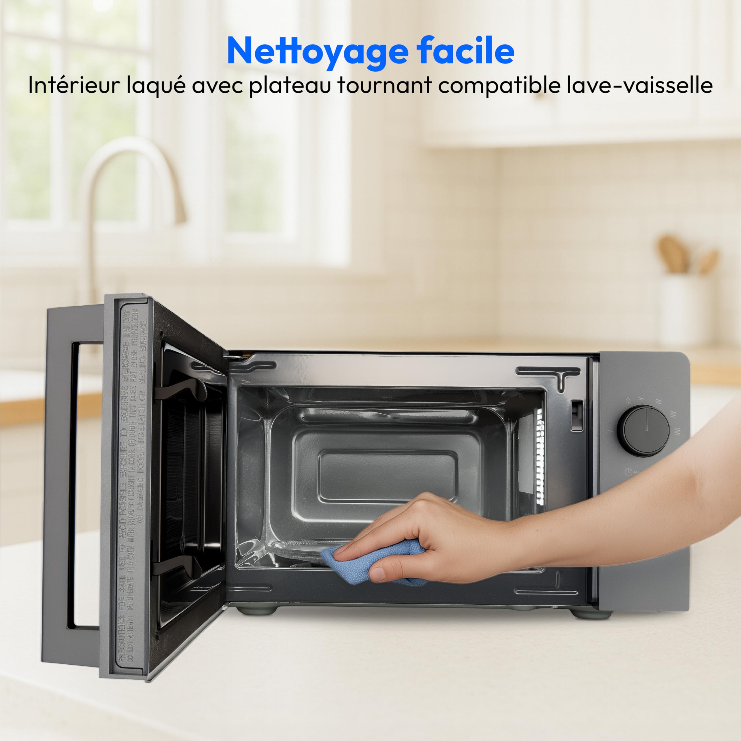 MEDION Micro-ondes compact MD12211 (17 L, 700 W, 5 niveaux, décongélation, minuterie, gain de place) [MODÈLE 2025]