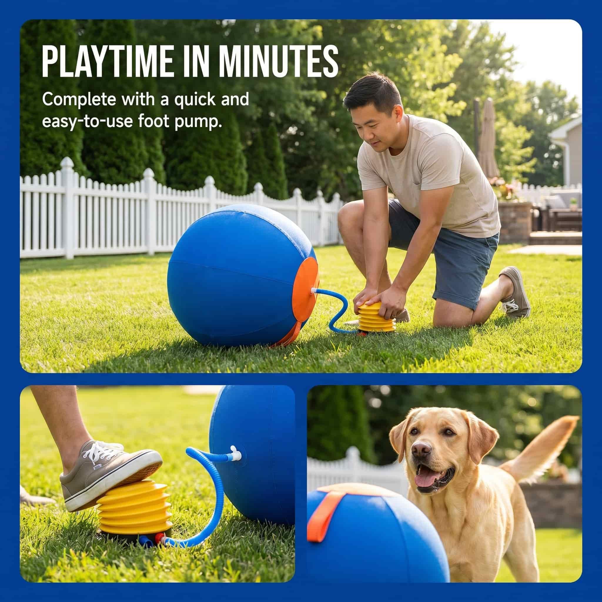 Navea Pelota de pastoreo para perros, pelota gigante para Border Collies, bola de pastoreo extra grande duradera para ejercicio al aire libre y estimulación mental (B, 65 cm)
