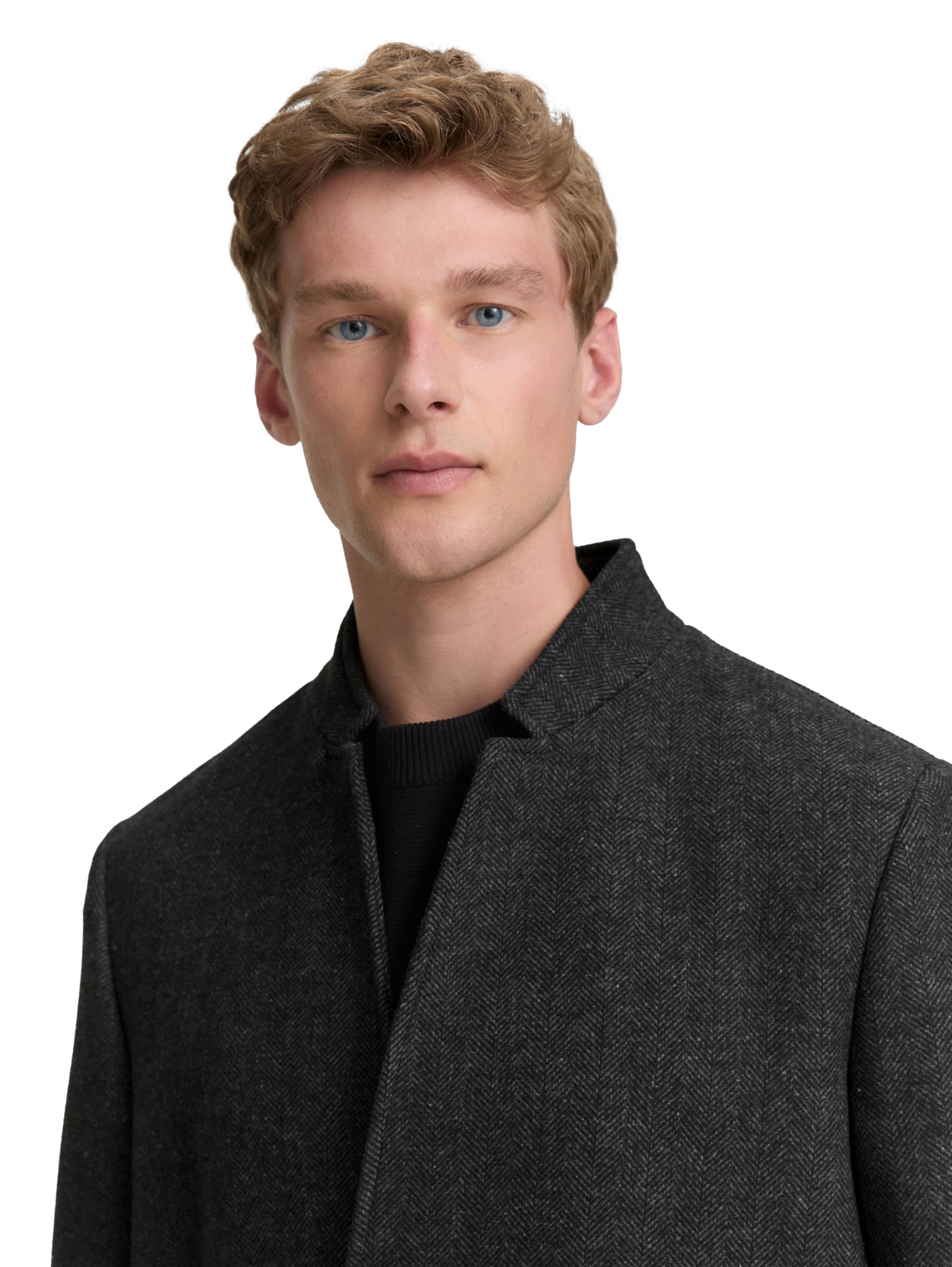 TOM TAILOR Denim Herren Wollmantel mit Stehkragen