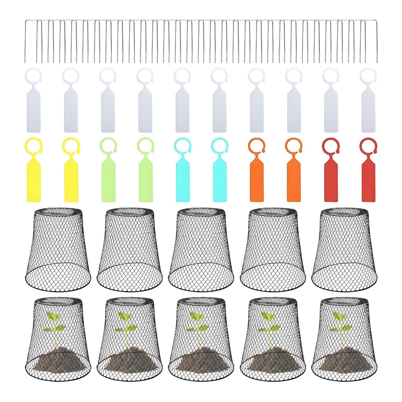 Lot de 10 cloches de jardin en métal pour arbustes et légumes Protection contre les animaux dans la cour et la terrasse