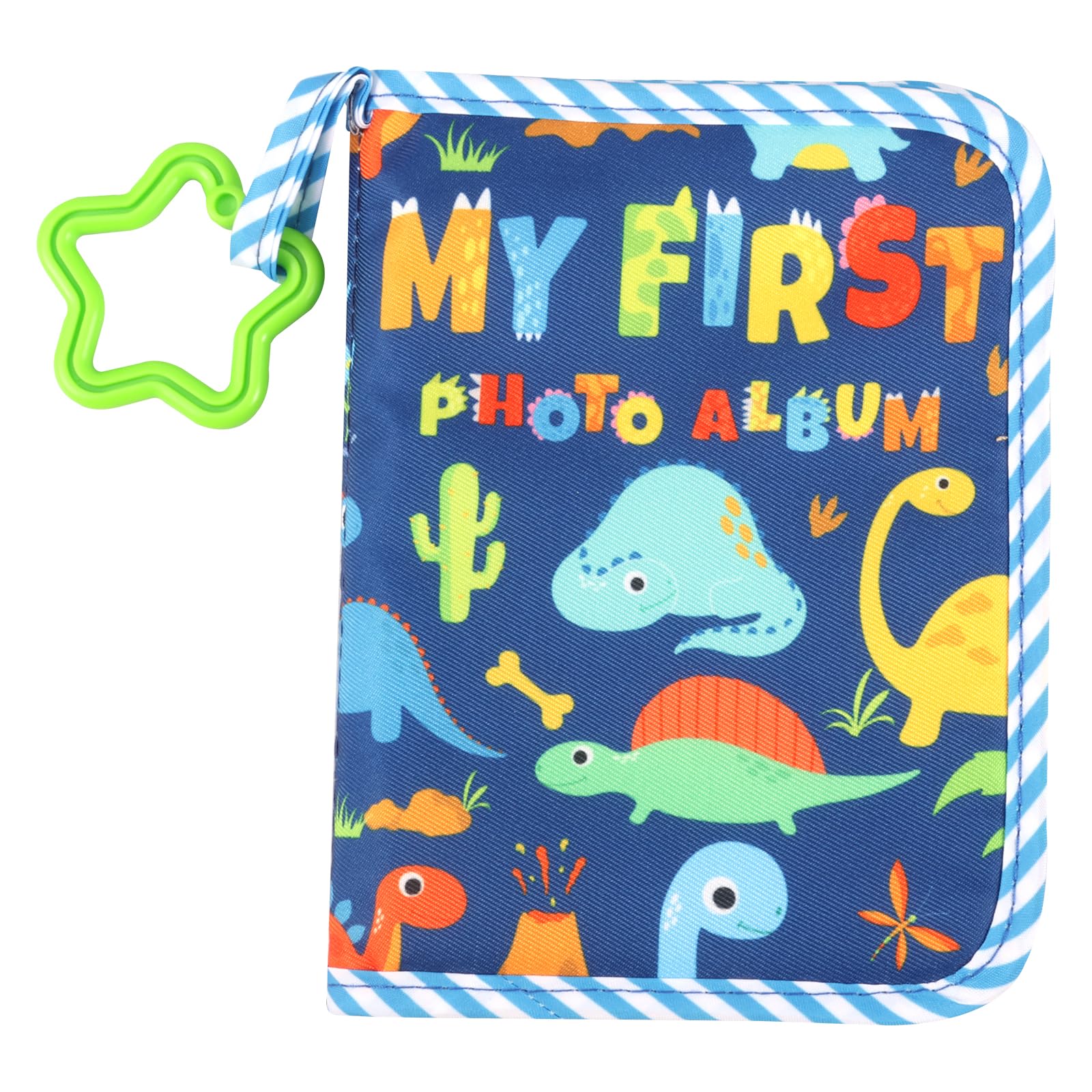 Cbwerbb Unisex Infant Navy Blue Baby Photo Album,Soft Cloth Baby Photo Book Holds 17 Pcs 4X6" Pictures With Hook,My First Family Album Memory Book For Newborn Toddler Kids(,1)