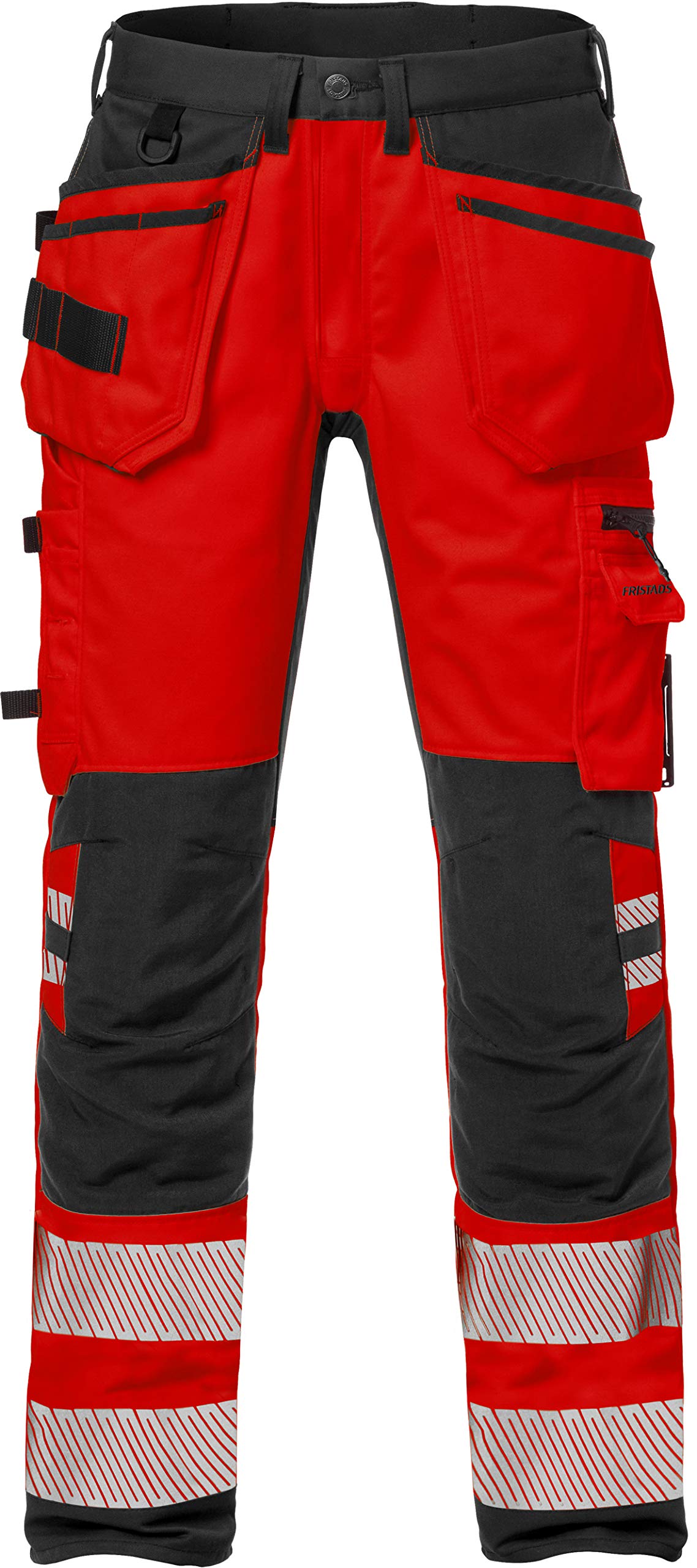 Fristads Kansas Warnschutzhose, Stretch, Rot/Schwarz, Größe C60, High Vis, Handwerker, Klasse 2, PLU 2707