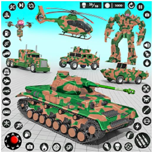US Army Tank Transform Robot Battle War Shooting Games War Robots Multiplayer Battles Snake car Robot and Dino Robot car Dragon transformation Games