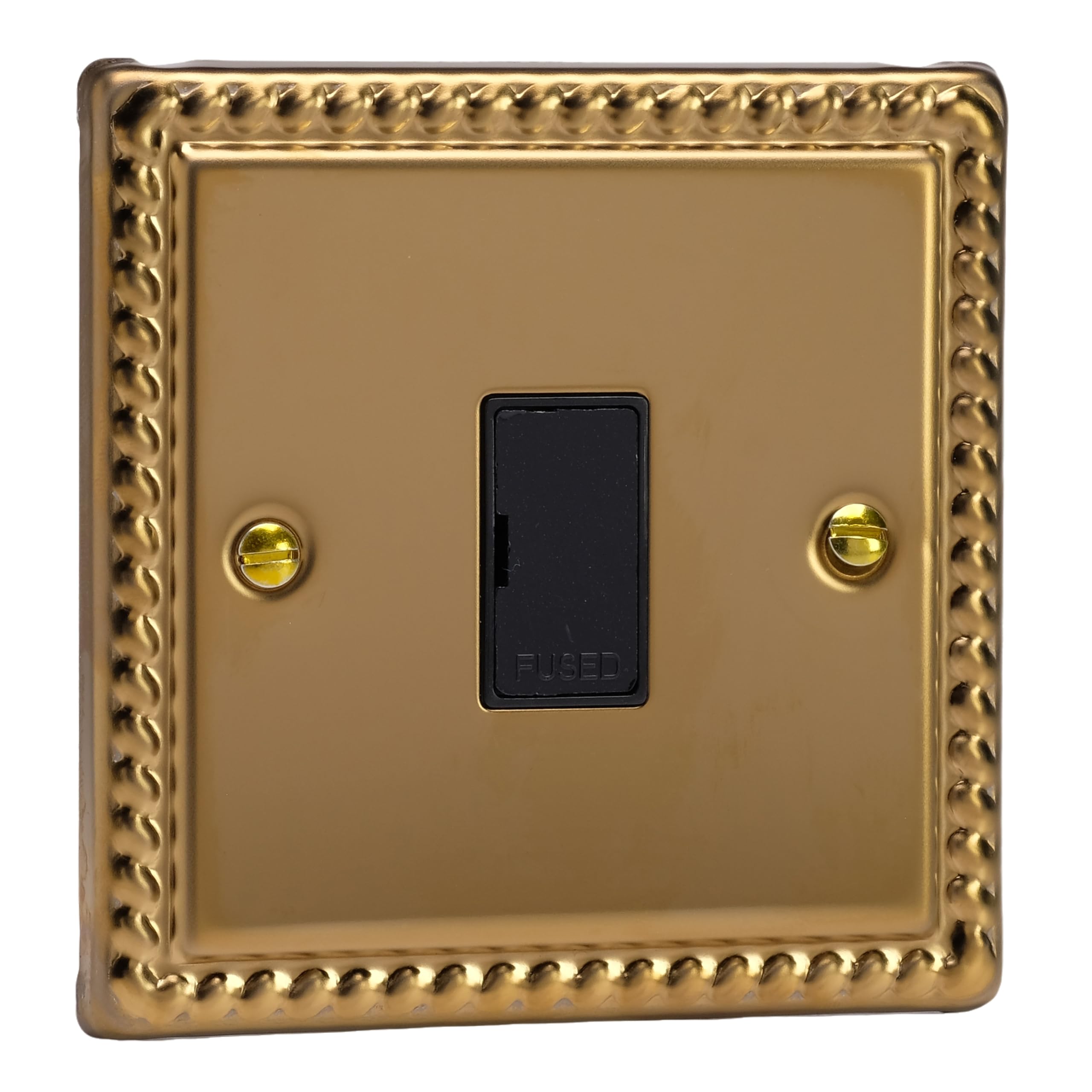 Varilight Unswitched Fused Spur - Classic Georgian Brass with Black Insert