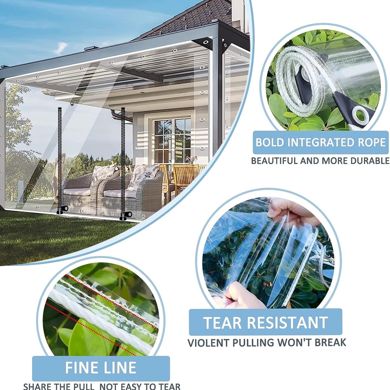 Lona Impermeable Transparente De PVC, Cortinas De Lona, image size:1600x1600