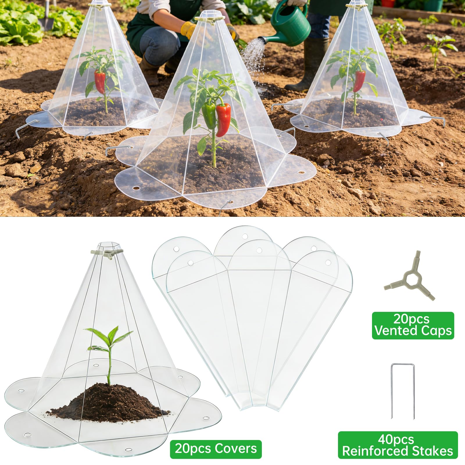 Yhtpouqe Lot de 20 cloches de jardin pour plantes