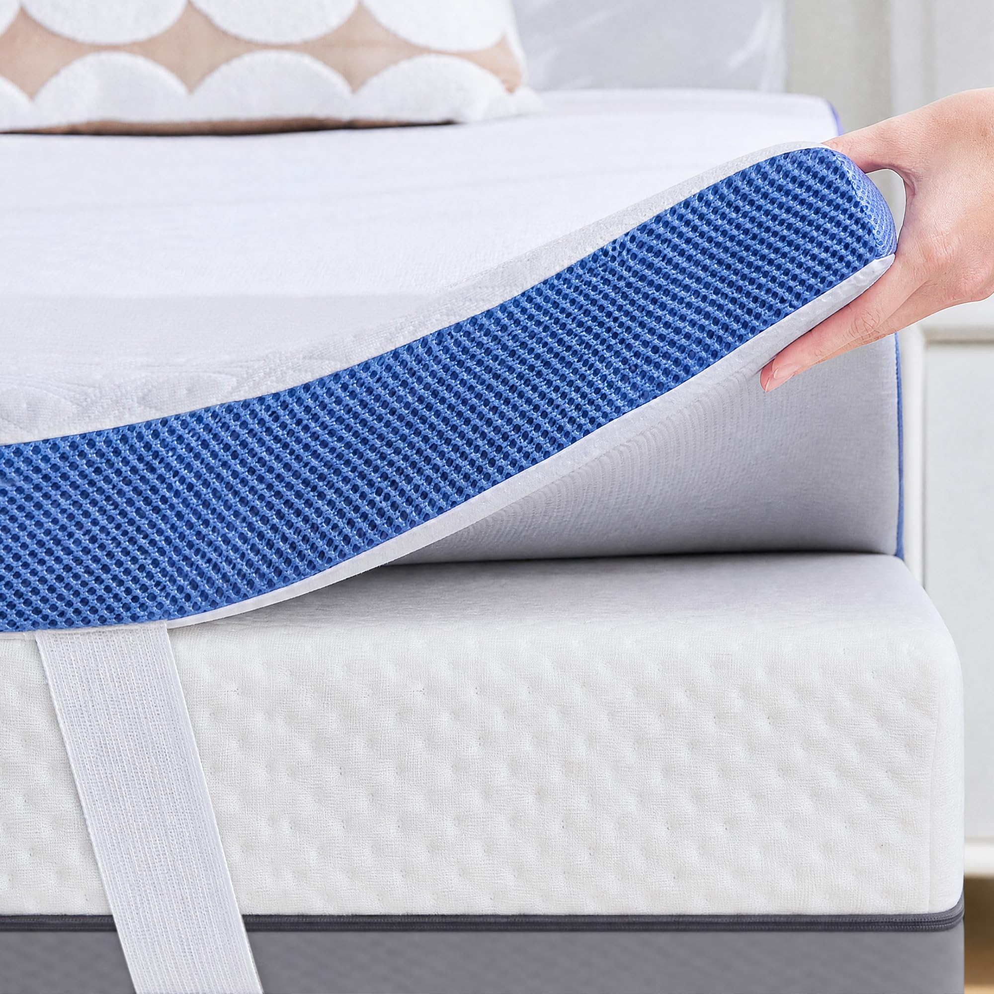 Photo 1 of BDEUS 2 Inch Gel Memory Foam Mattress Topper Twin Size, Cooling Mattress Topper for Back Pain Relief, Non-Slip Design with Removable & Washable Soft Bamboo Cover.