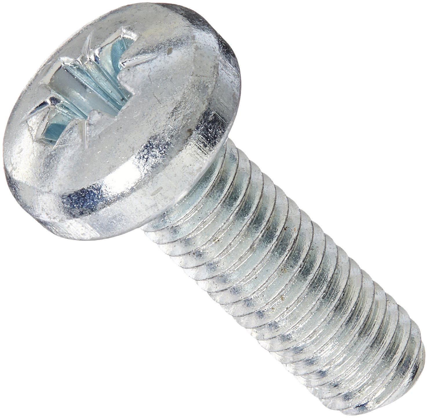 Small Parts M516D7500C Steel Thread Rolling Screw for Metal, Zinc Plated, Pan Head, Pozi Drive, Metric, M5-0.8 Thread Size, 16 mm Length (Pack of 50)