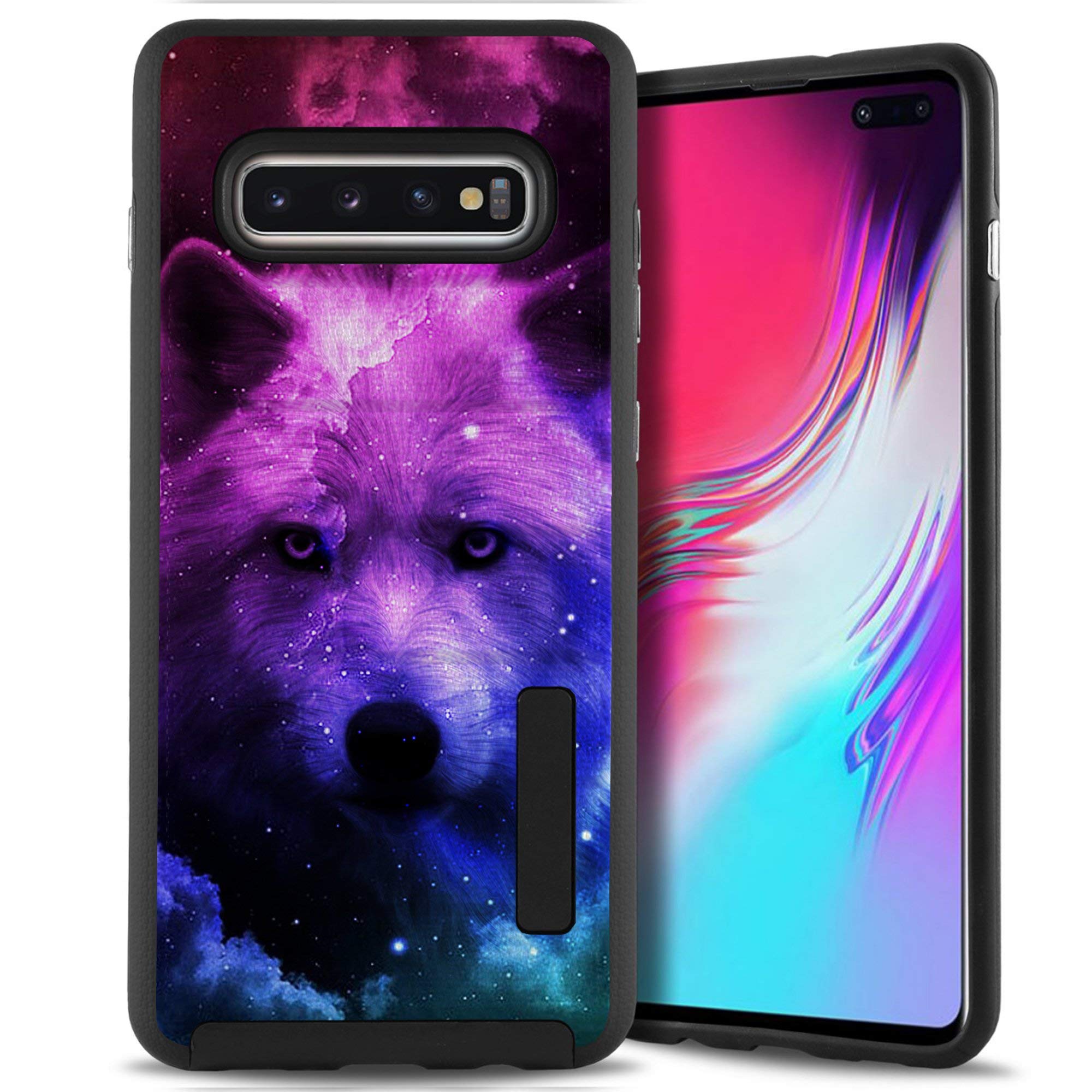 CasesOnDeck Case Compatible with [Samsung Galaxy S10+ | 6.4"][Grip Tactical] S10 Plus Dual Layer Rubberized Shock Shell Inner TPU Soft Interior (