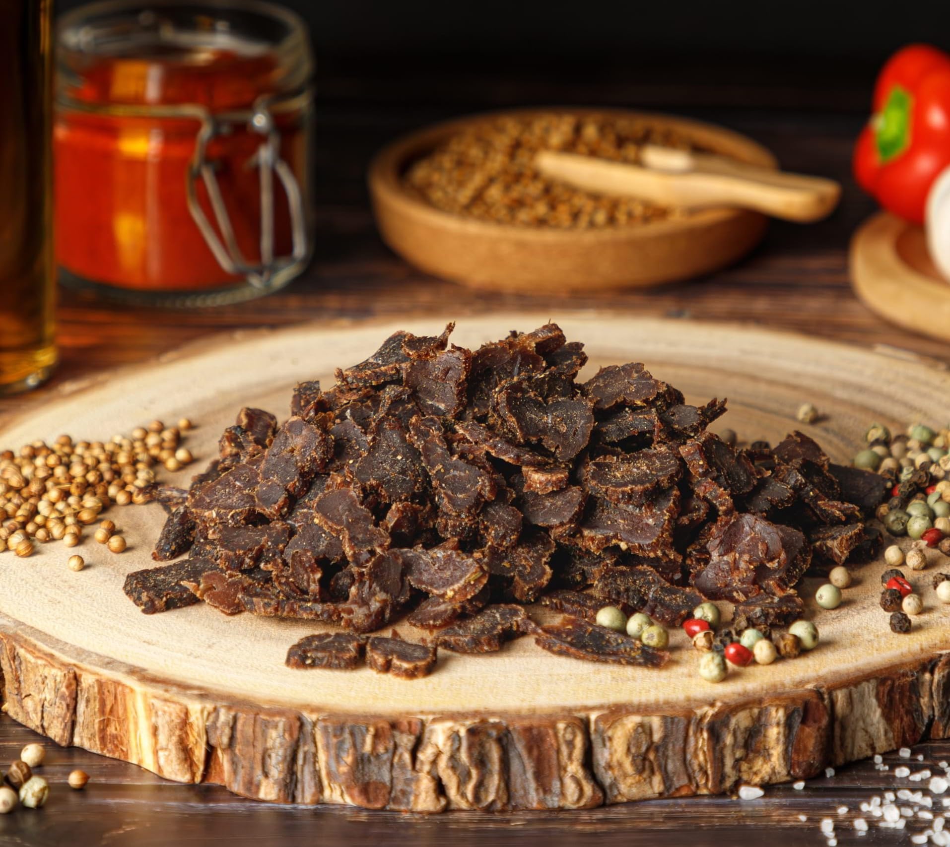 Craftsman Biltong Trockenfleisch Probierpack 200g (4x50g) natürlich Mix Set | 100% natürlich, Beef Jerky Mix aus Deutschland - Bayern, Ohne Zucker, Original, Chili, Pepper, Herbs, Rezept aus Namibia