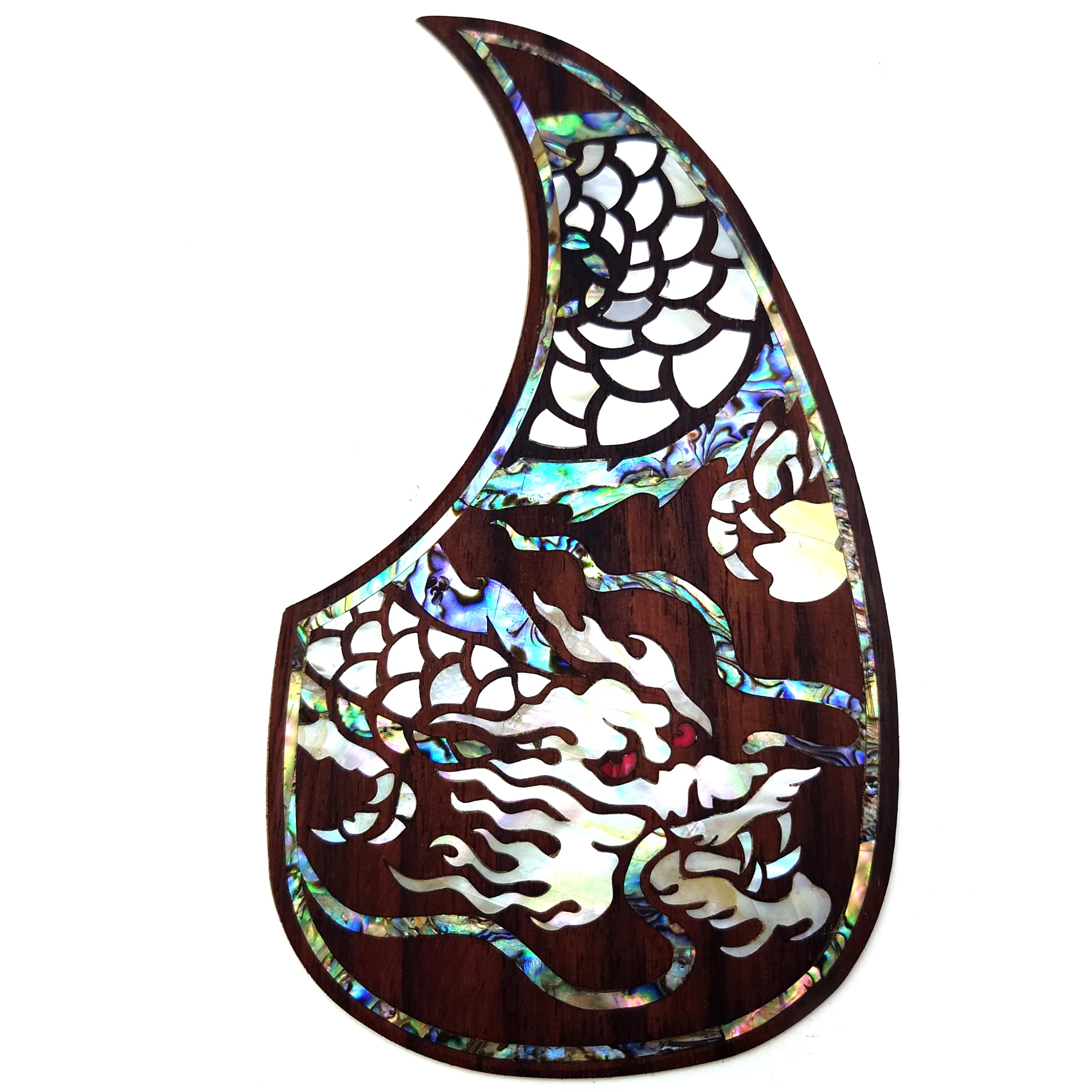 Guitar Pick Guard, Battipenna in abalone in palissandro autoadesivo for Chitarre acustiche folk D-45 Taylor(22)