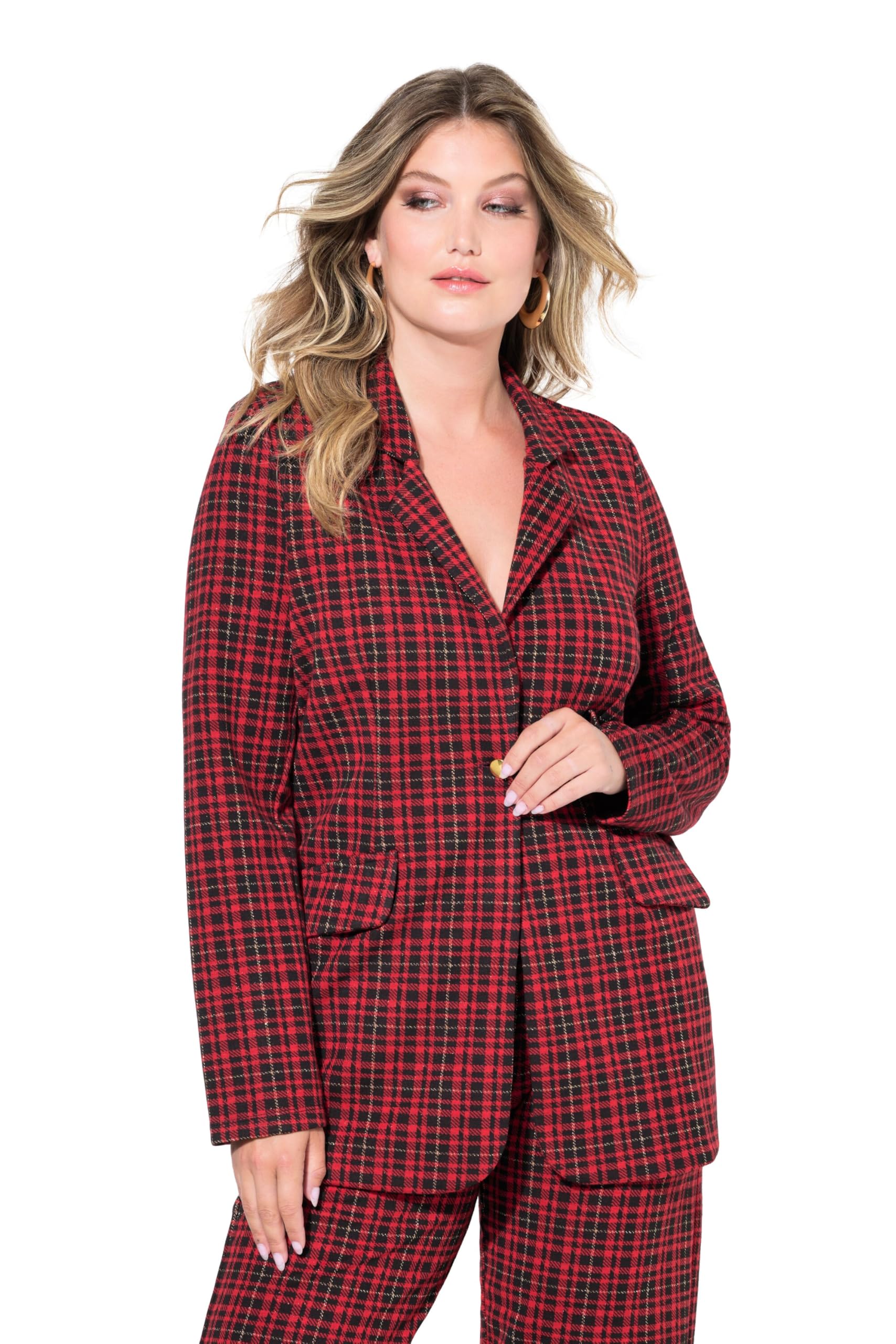 MIAMODA Damen große Größen Übergrößen Plus Size Blazer, Glitzereffekt 836036