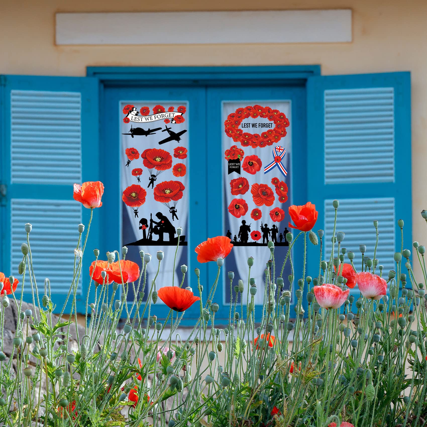 wondever Adesivi Finestra Fiori Primavera Estate Vetrofanie Adesivi