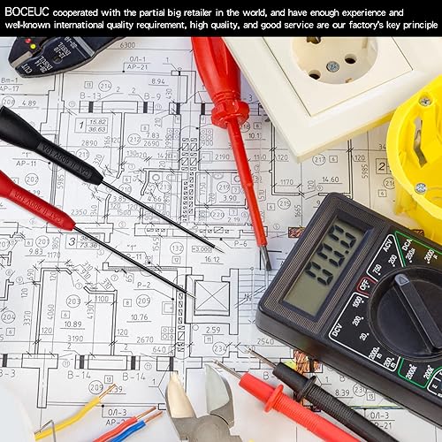 Miniatura 6 de Pines de sonda de aguja para multímetro, juego de sonda de aguja extensible, adaptador de punta de punta de punta de aguja perforadora no