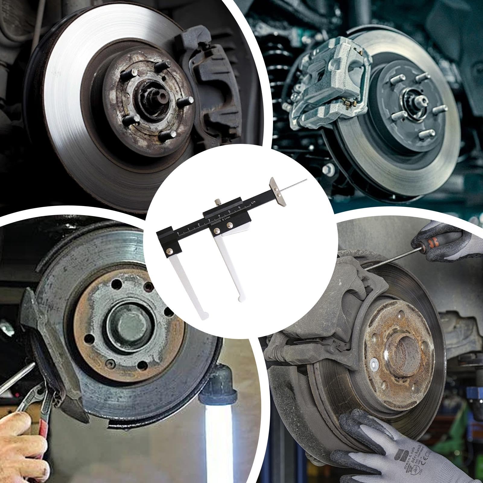 Scheibenbremsrotor-Mikrometer – Bremsscheiben-Messwerkzeug | Schnelles Und Genaues Dickenmesslineal | 0-60 Mm Metrischer Messschieber, Manueller Tiefenmesser Für Automatische Bremsscheiben, Reifenprof