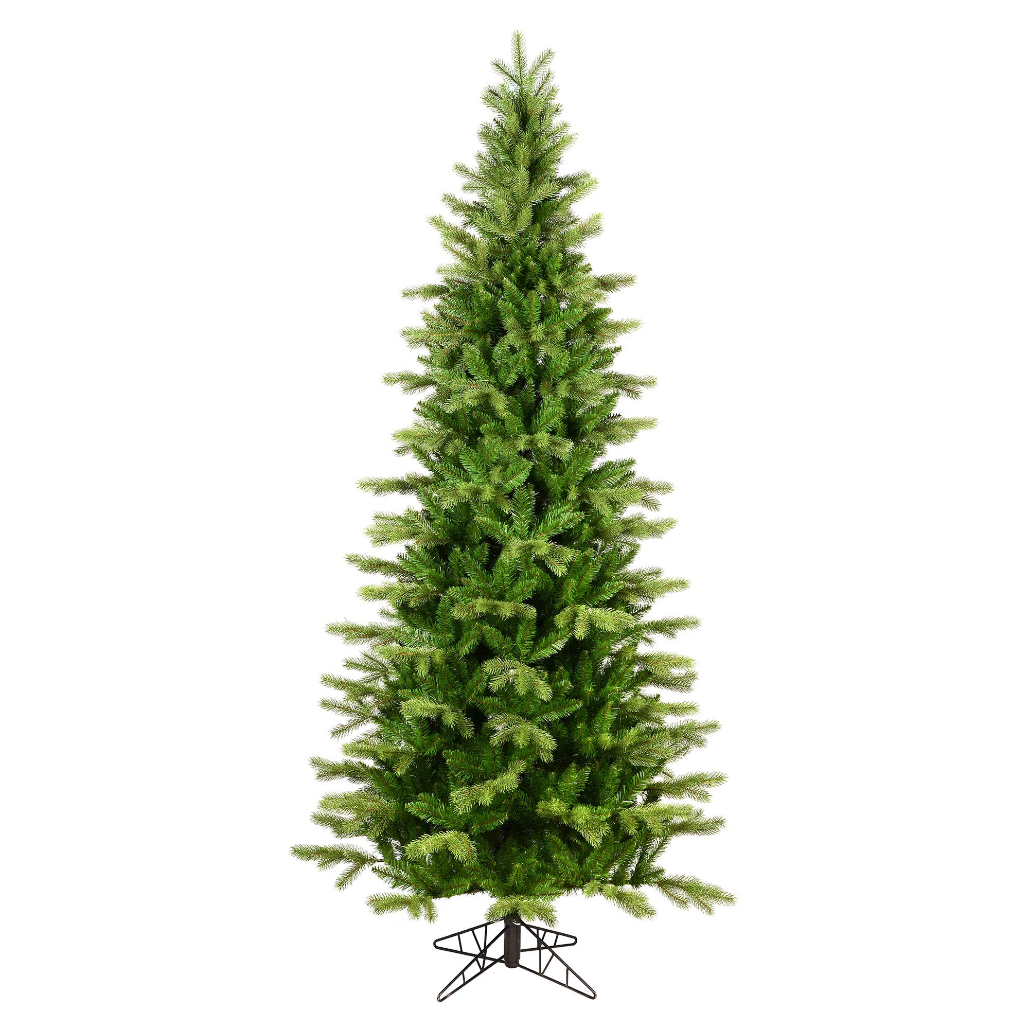 Vickerman7.5' Balsam Spruce Slim Artificial Christmas Tree, Unlit - Faux Christmas Tree - Seasonal Indoor Home Decor