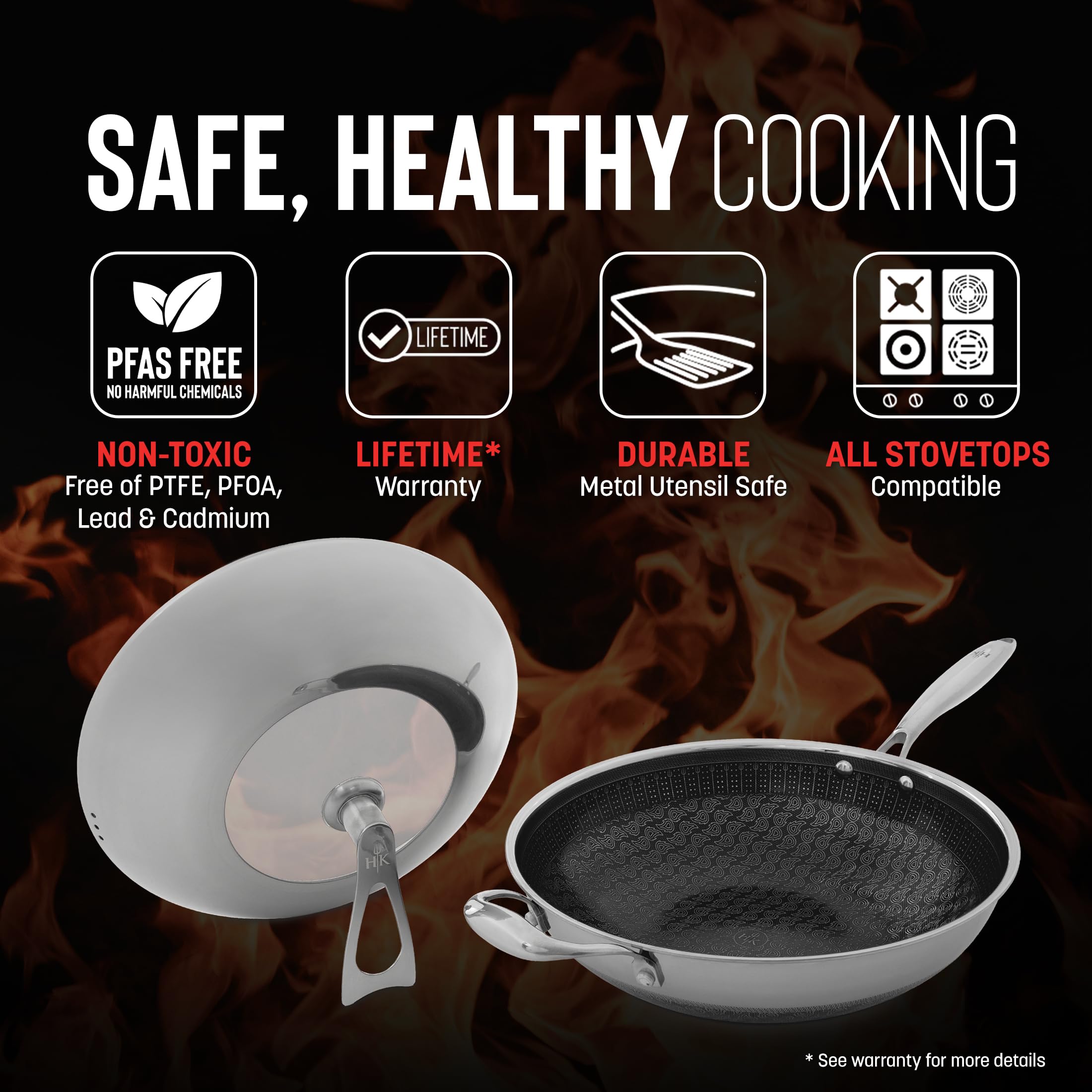 Hell's Kitchen Pentola Ibrida 5 Qt - Acciaio Triplo Strato, Antiaderente In Ceramica, Senza PFAS, Garanzia A Vita - 2