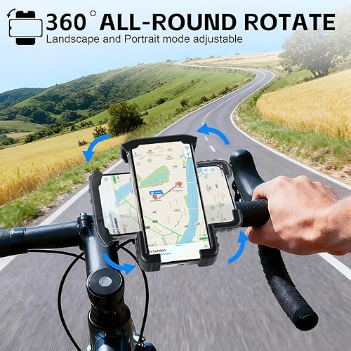 Miniatura 5 de GaRhomxy Soporte de teléfono para bicicleta, soporte de teléfono de motocicleta de liberación rápida para manubrio, compatible con iPhone 16-13 Pro