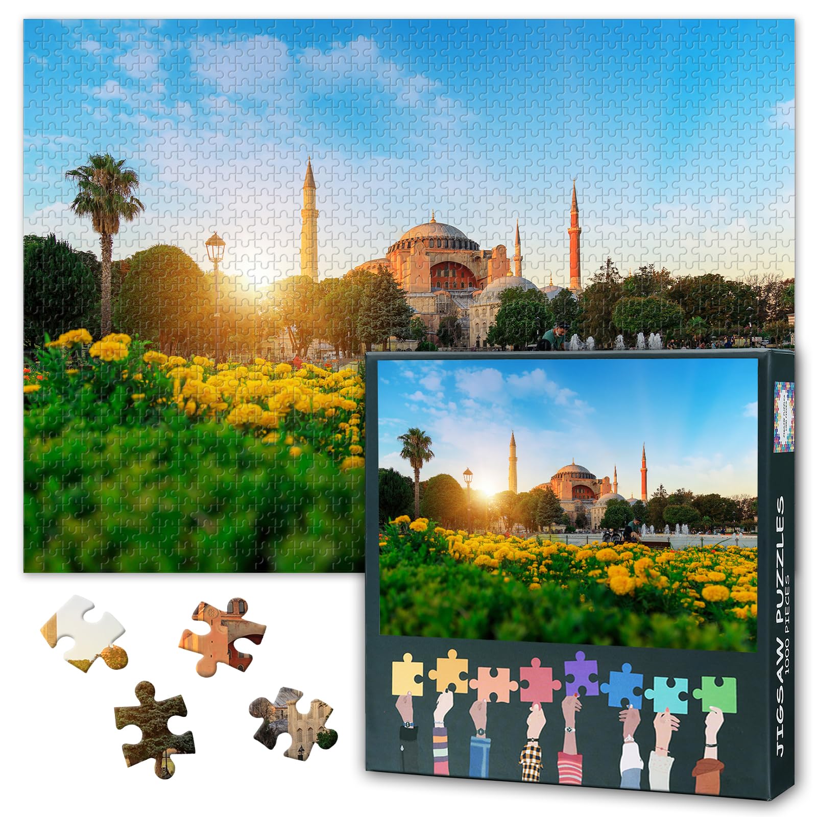 Puzzles for Adults 1000 Pieces, Hagia Sophia Mosque Jigsaw Puzzles, Sultanahmet Park Istanbul Turkey Adult Puzzle for Adults, Educational Fun Games or Toys for Elders Friends 20X27 INCH โ image 1