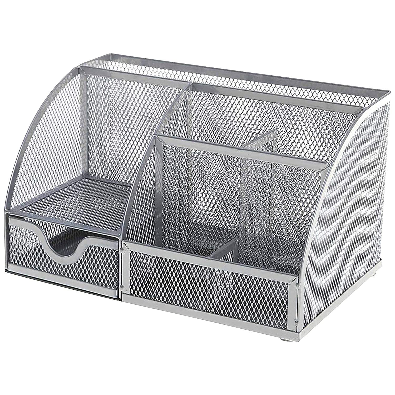 Q-Connect Curved Desktop Organiser Silver