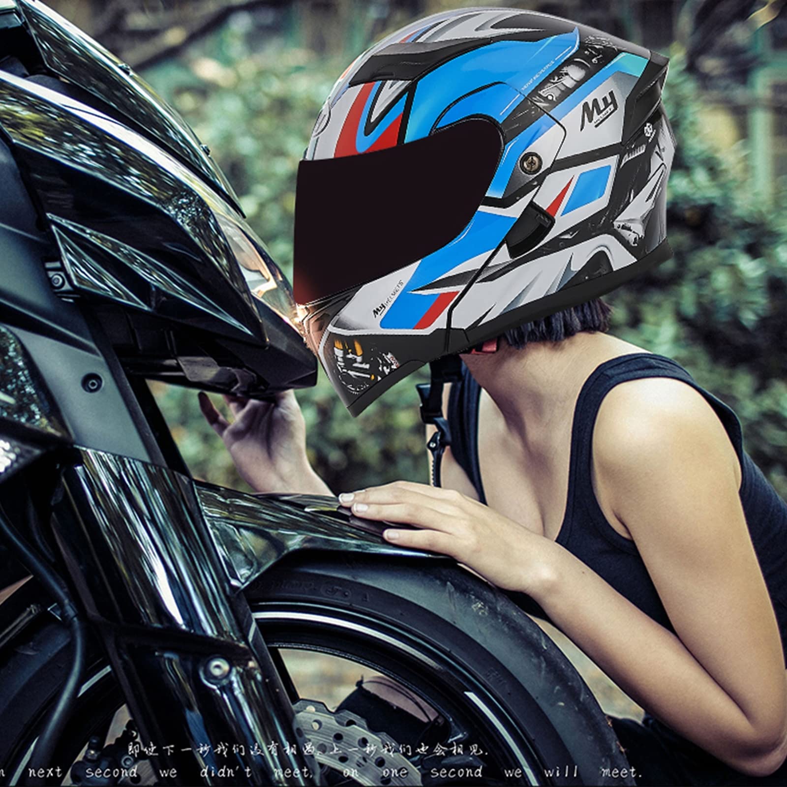 Bluetooth Integrated Modular Flip Up Front Motorcycle Helmet With