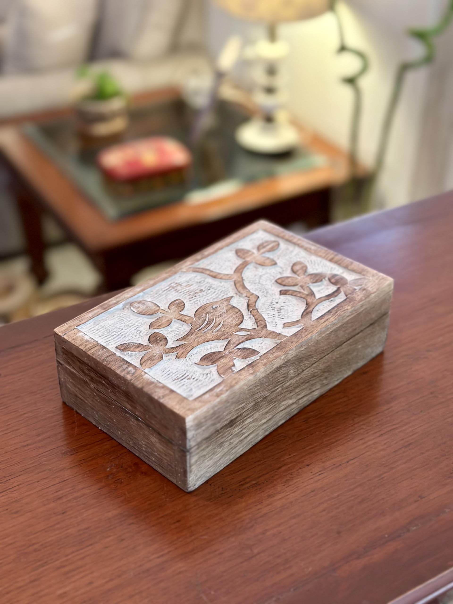 BOÎTE À BIJOUX En Bois Faite à La Main Boîte Organisatrice De Bijoux Cadeau P EUR 33,94 - FR